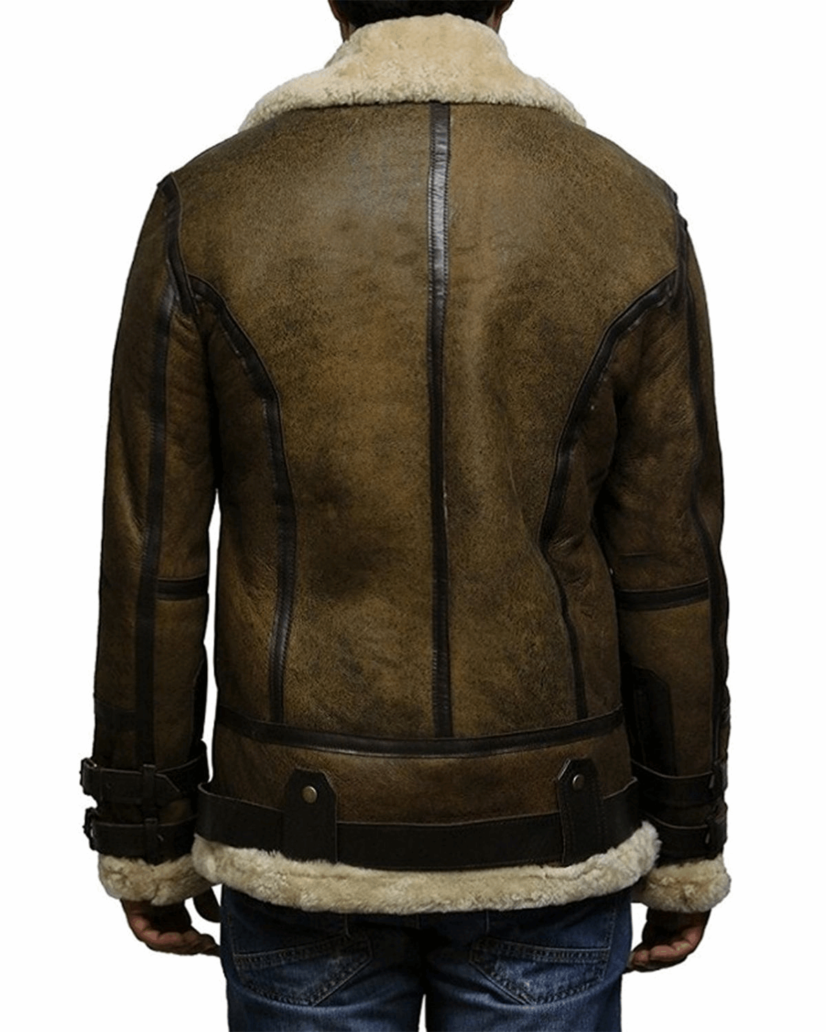 Men's Waxed Green Bomber Real Leather Jacket