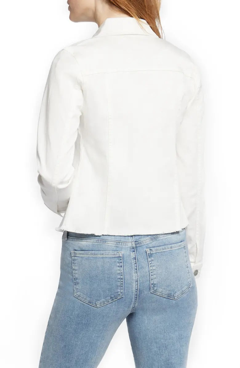 Ladies Classic White High Performance Cotton Jean Jacket