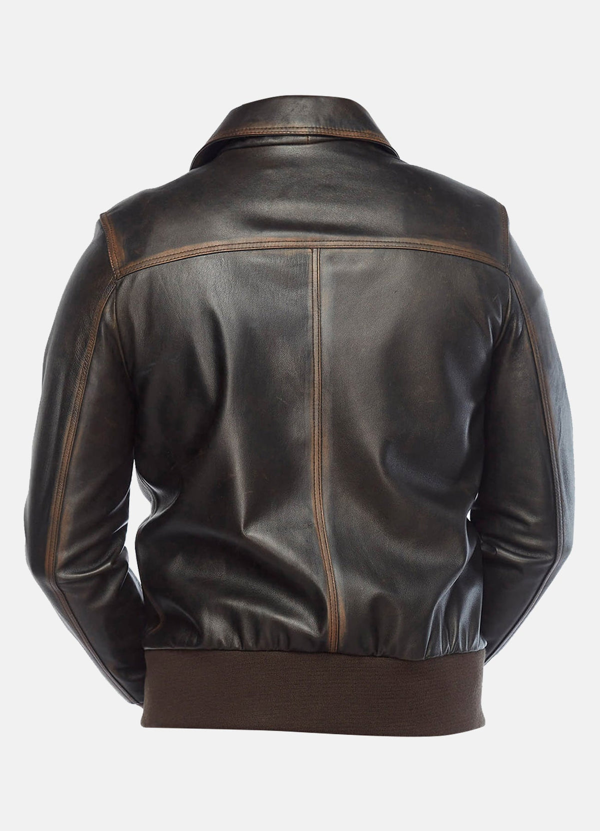 Mens Real Distressed Leather Bomber Jacket