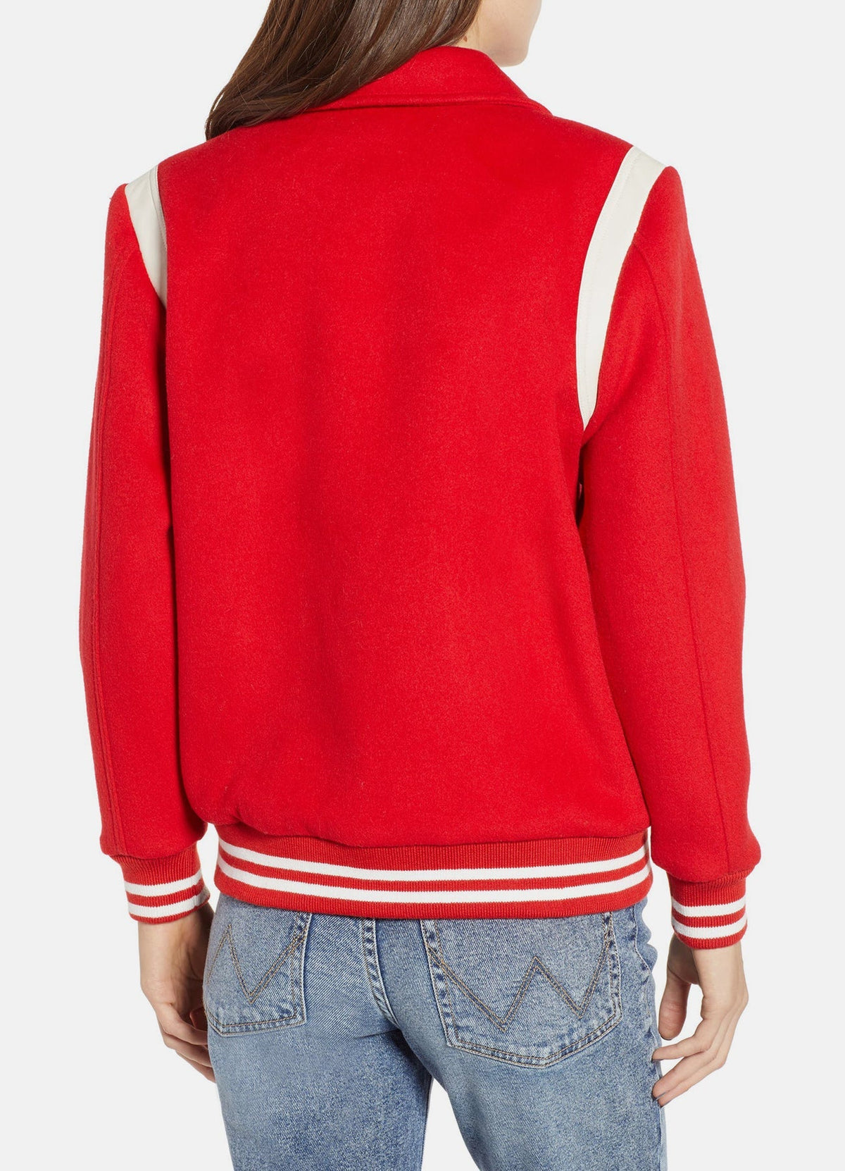 Womens Bright Red Varsity Jacket