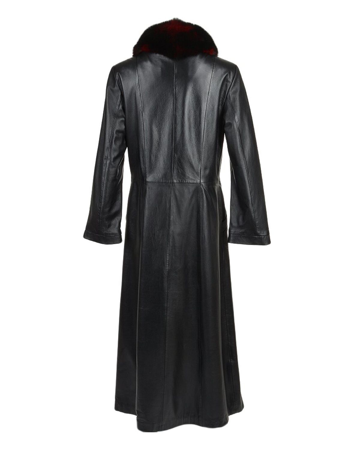 Women's Long Length Real Leather Trench Coat