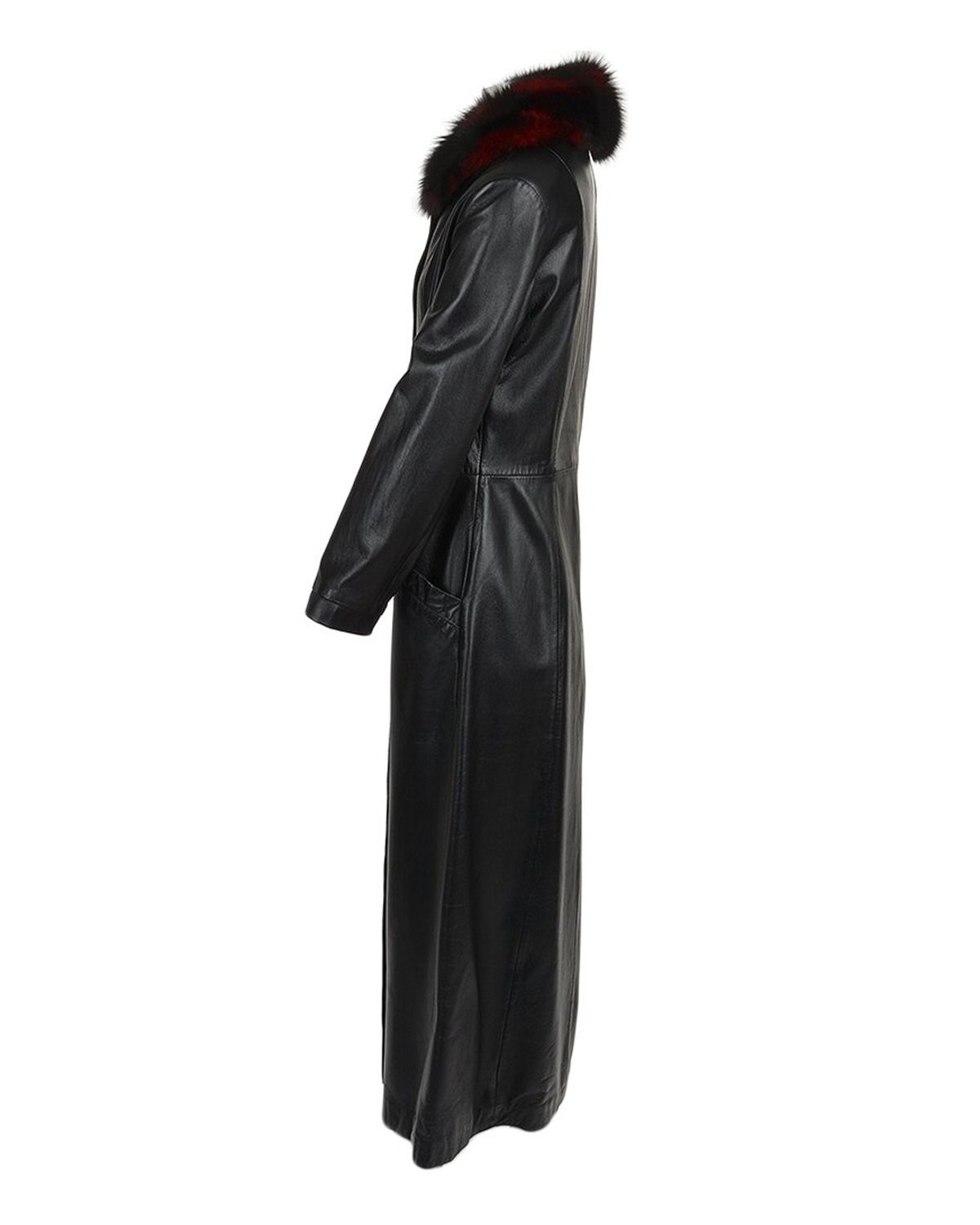 Women's Long Length Real Leather Trench Coat