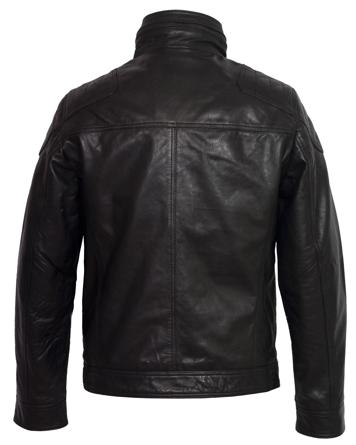 Mens Genuine Leather Motorcycle Black Jacket