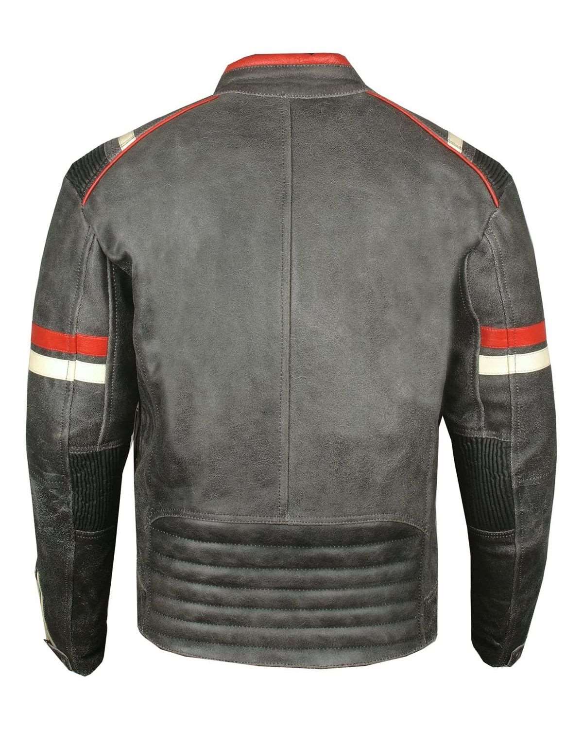 Men's Vintage Cafe Racer Distressed Black Biker Leather Jacket