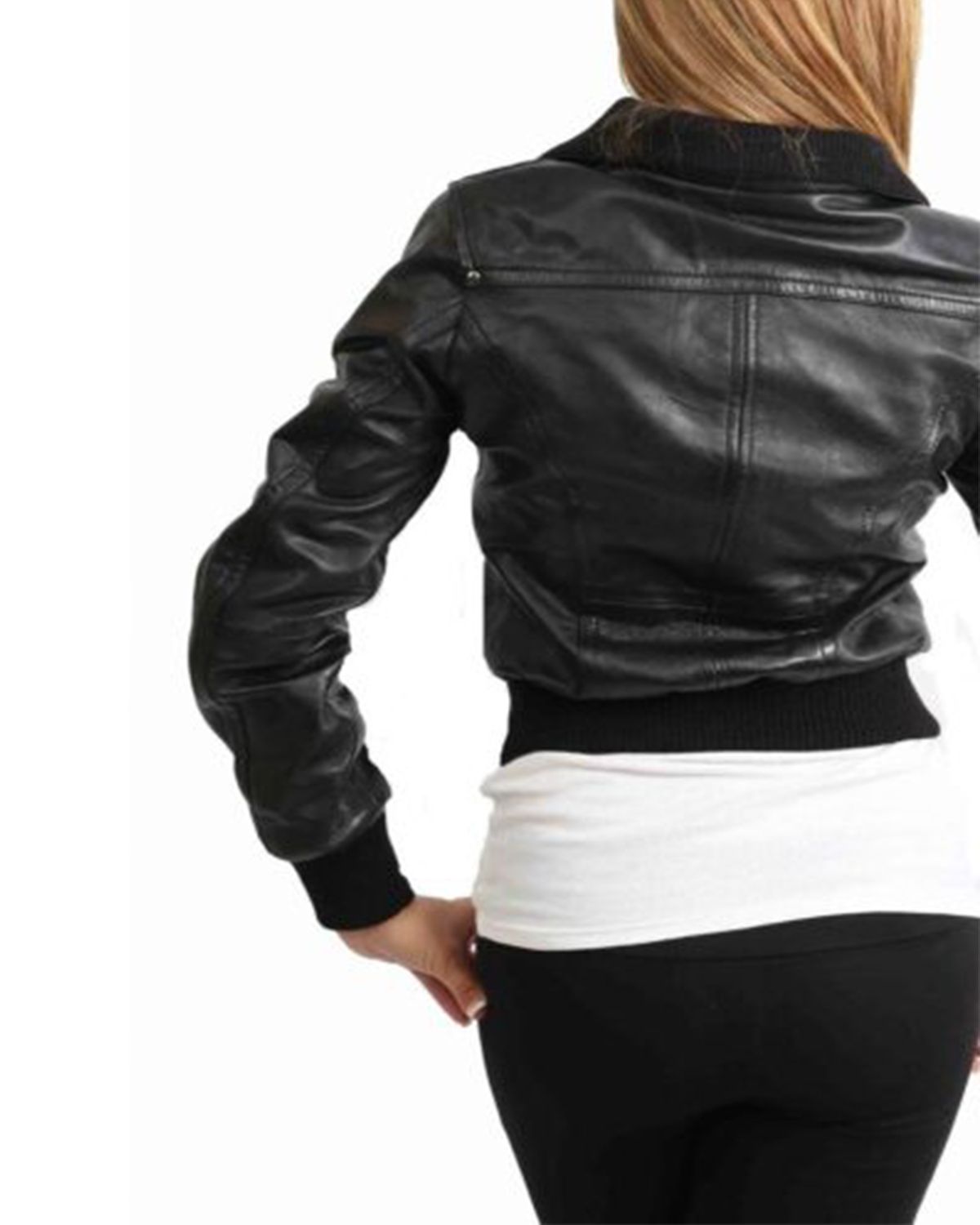 Womens Classic Bomber Real Leather Jacket