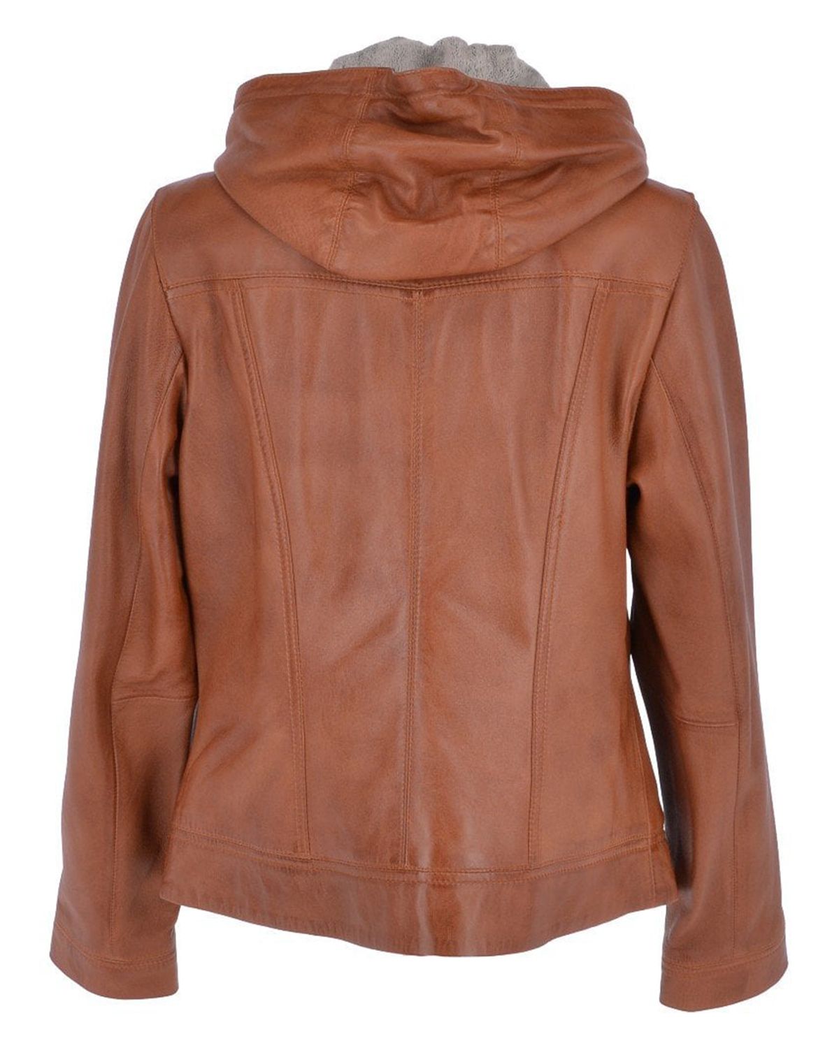 Women's Two-In-One Leather Hooded Jacket