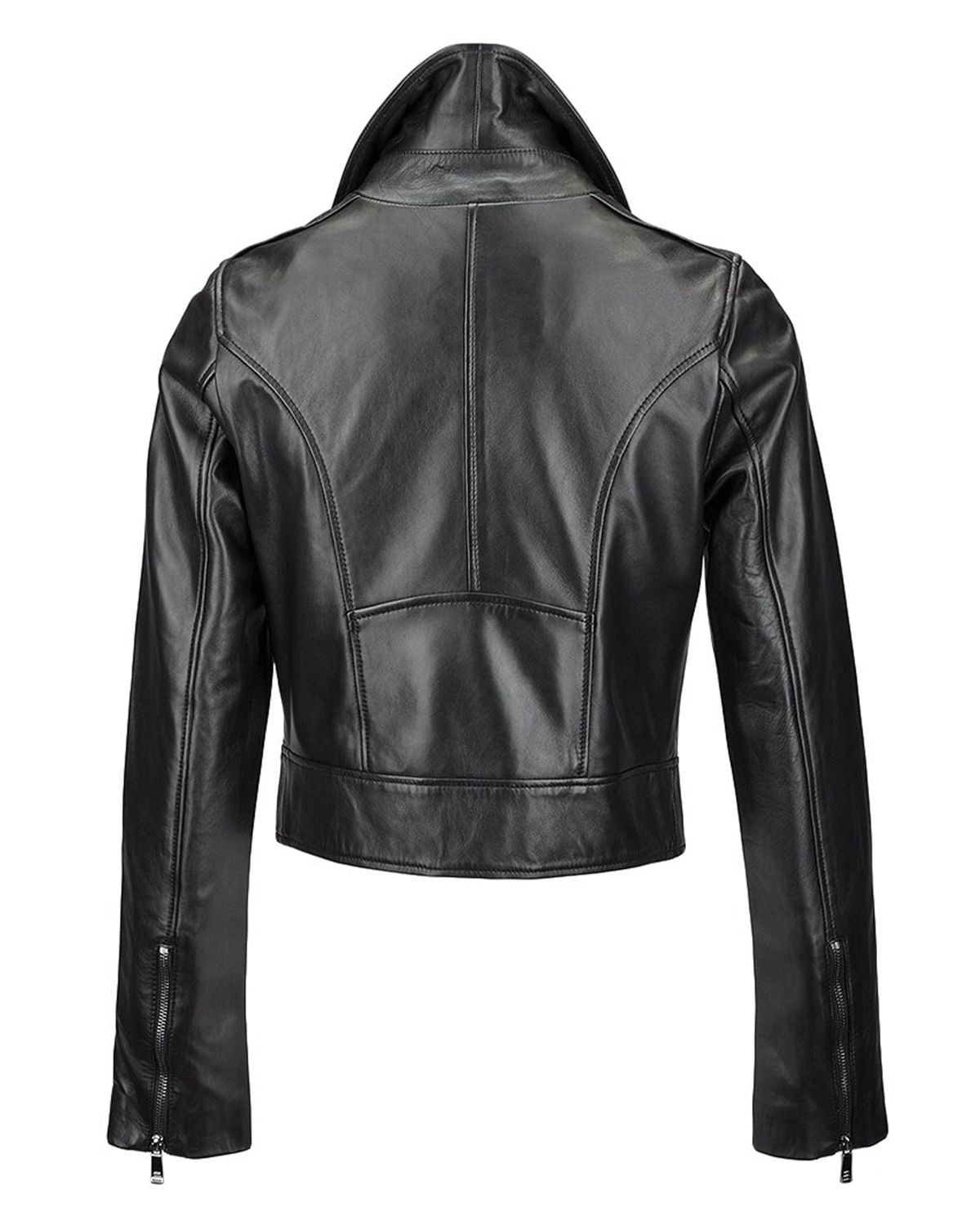 Womens Short Slim Fit Biker Jacket