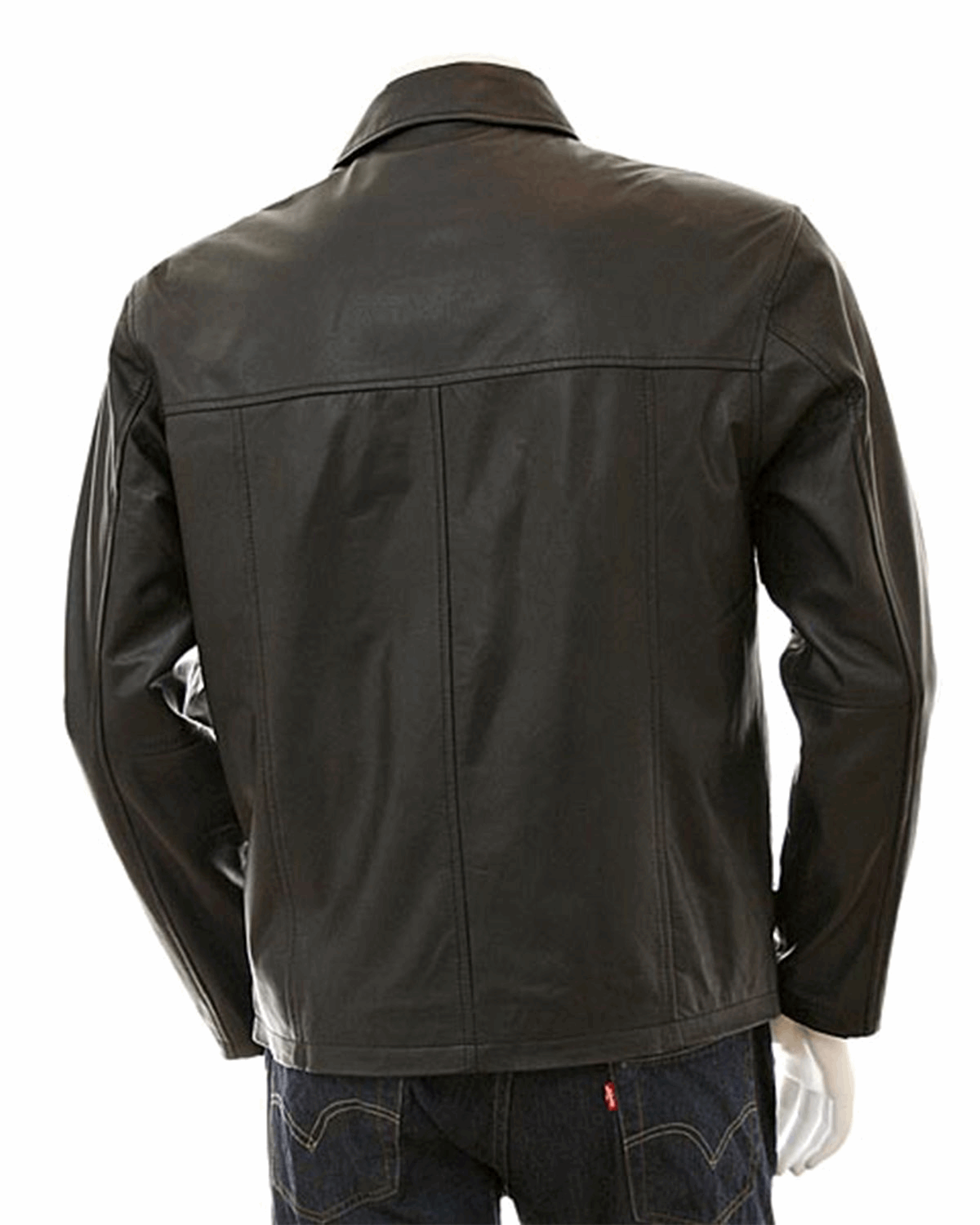 Men's Harrington Style Real Sheepskin Leather Jacket