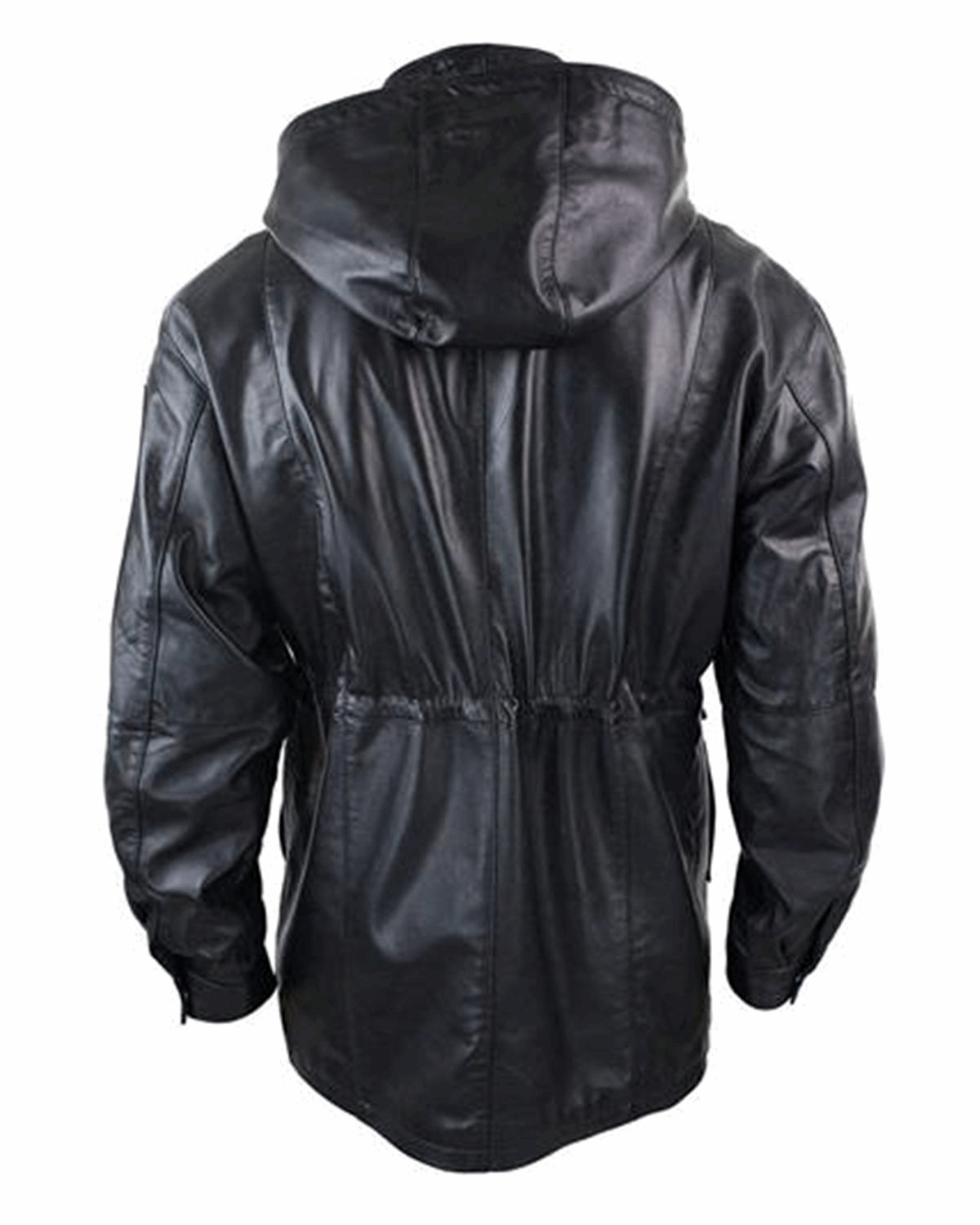 Men's Detachable Hooded 3/4 Long Black Duffle Coat