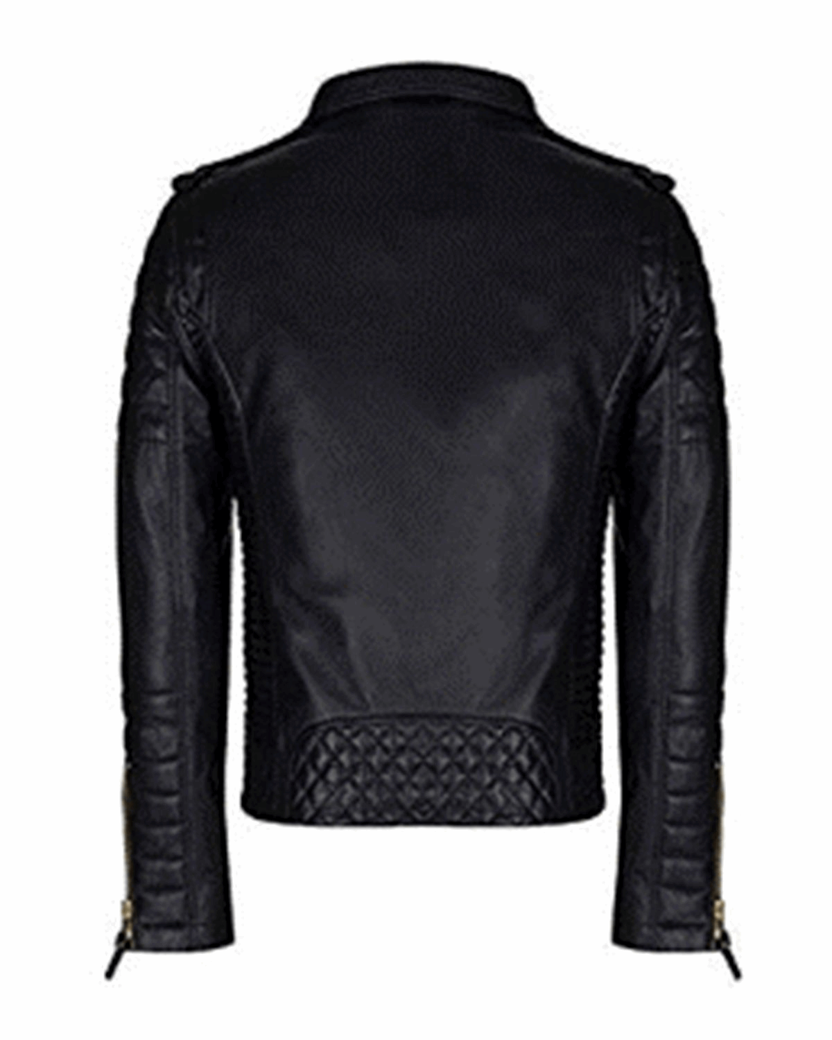 Men's Quilted Black Biker Jacket