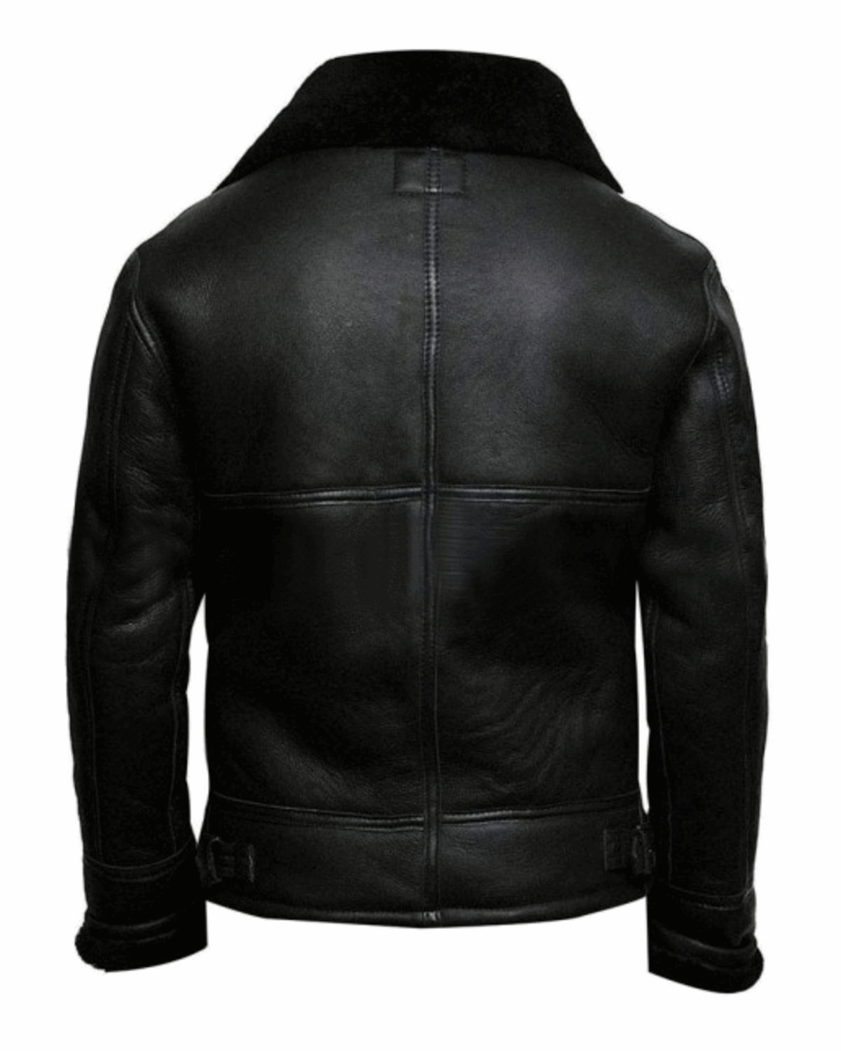 Mens Fur Collar Black B3 Bomber RAF Avaitor Jacket