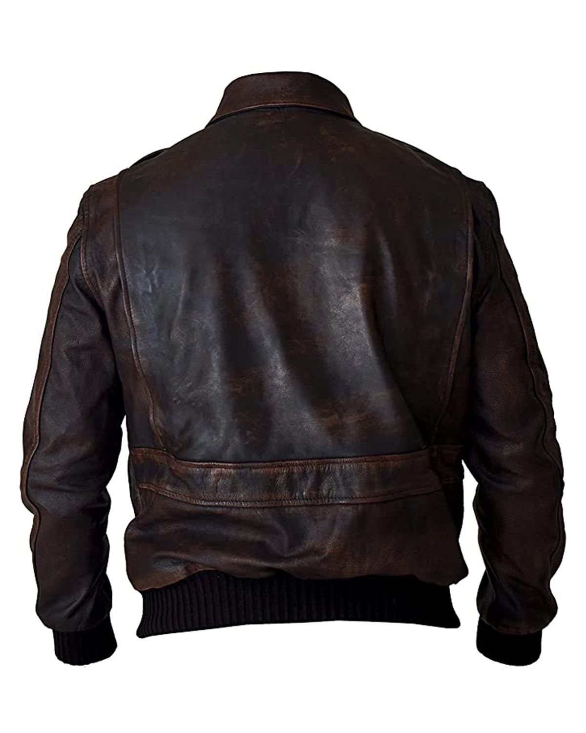 Men's Pilot A2 Bomber Aviator Military Leather Jacket