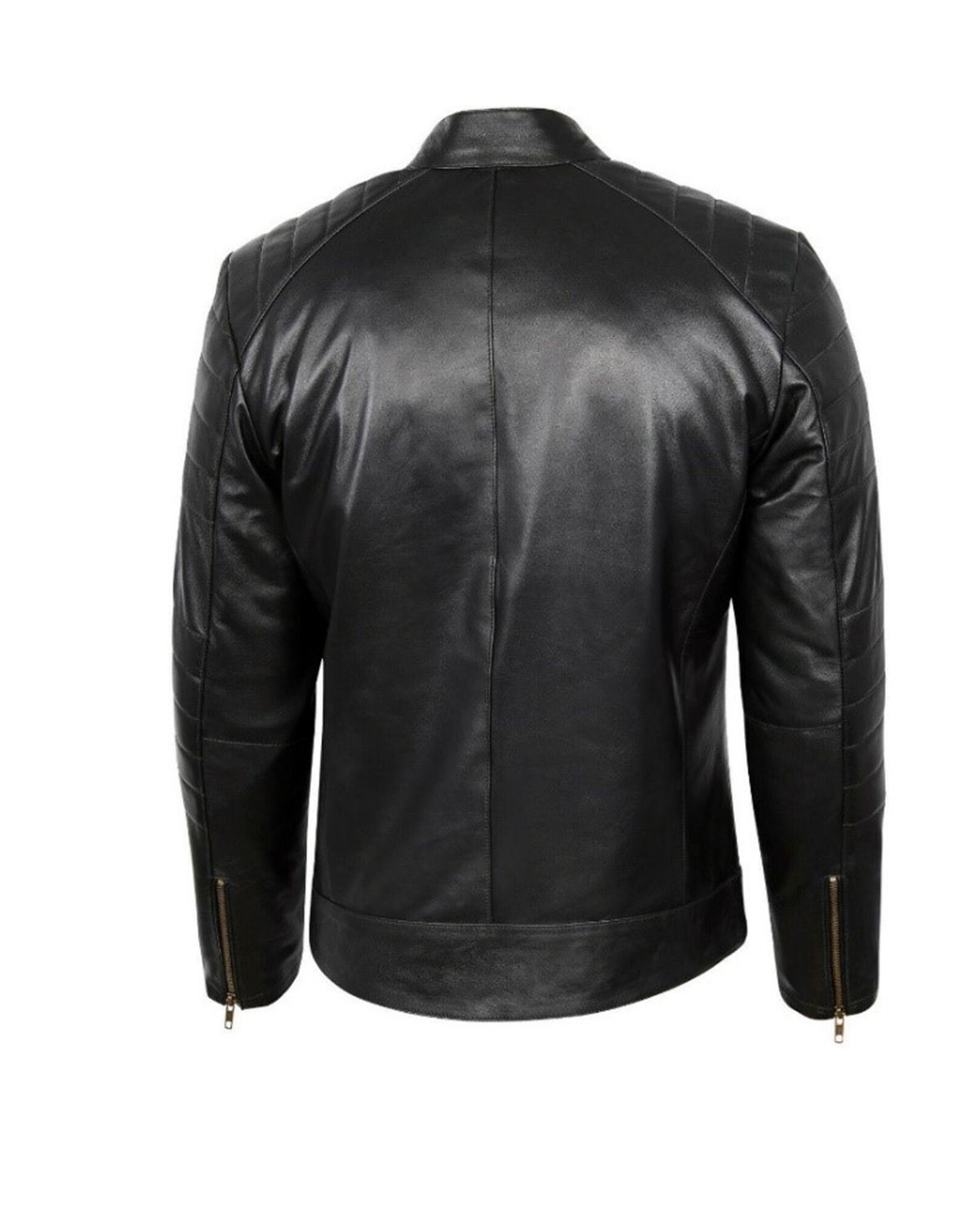 Men's Black Classic Biker Real Leather Jacket