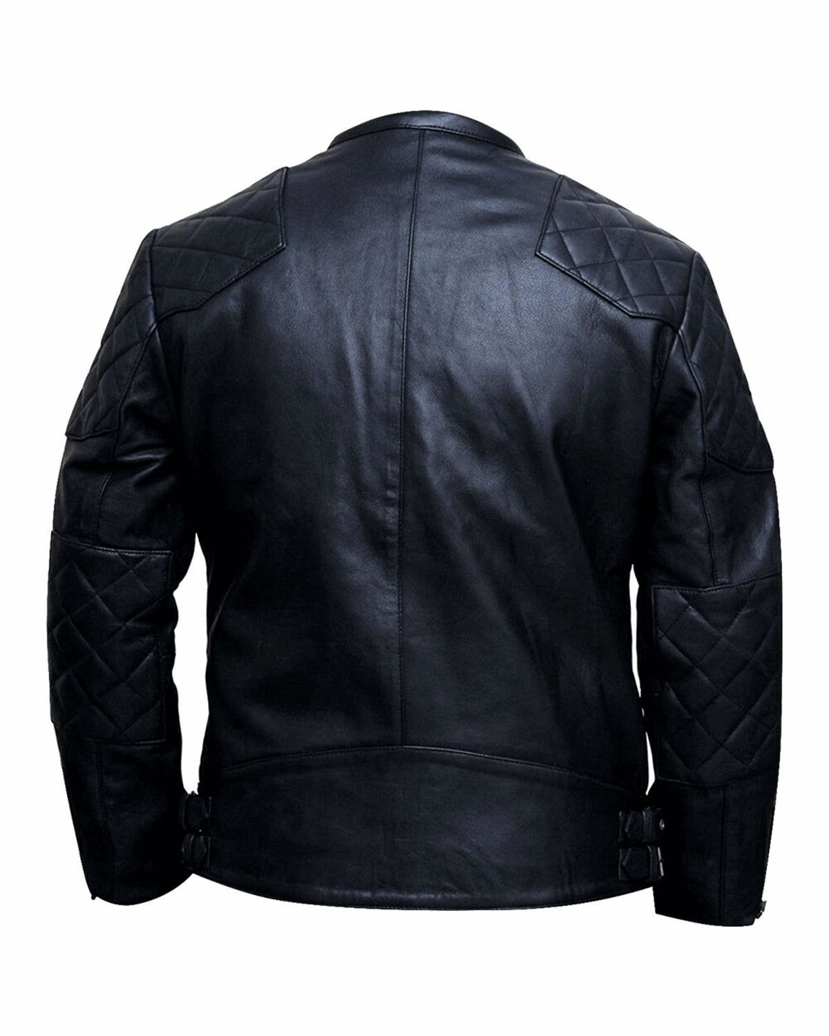 Men's Quilted Black Leather Jacket