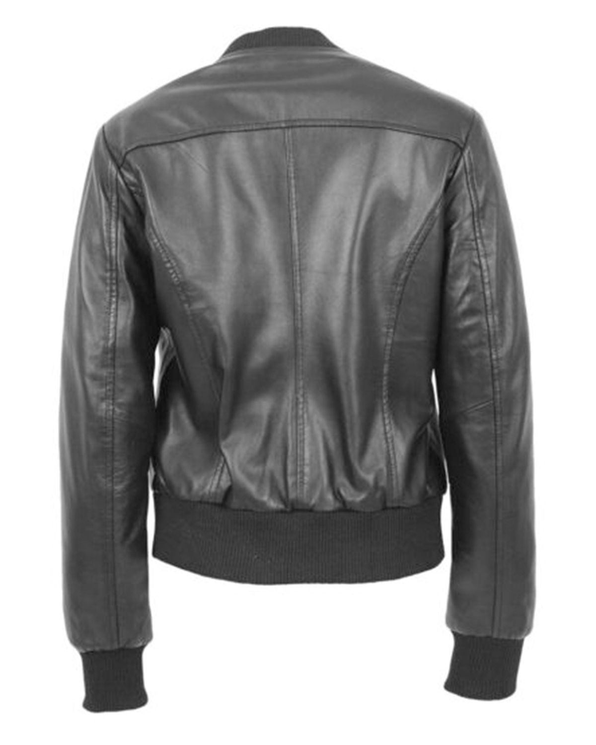 Women's Stylish Black Bomber Leather Jacket