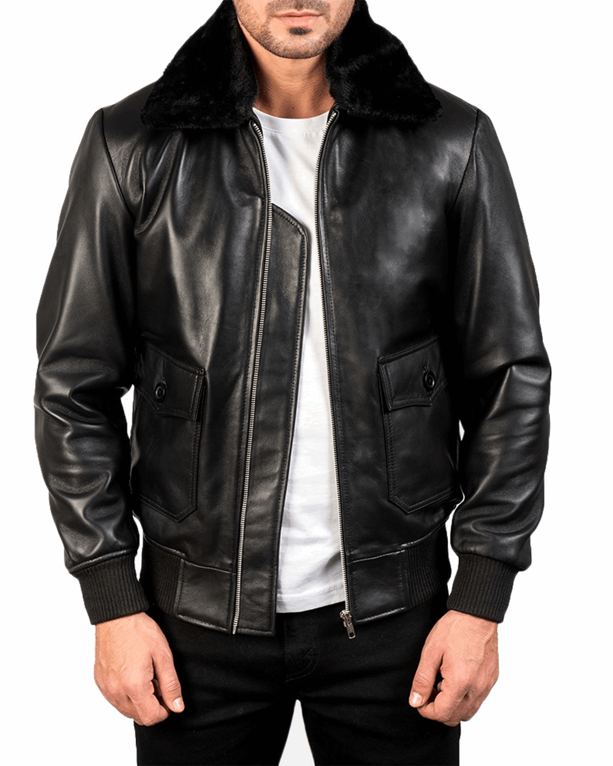 Men's G-1 Bomber Real Sheepskin Leather Jacket