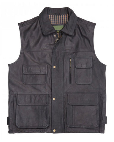 Mens Black Leather Vest