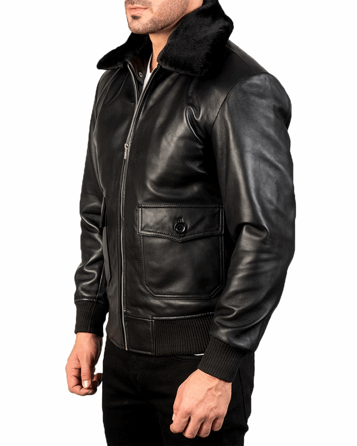 Men's G-1 Bomber Real Sheepskin Leather Jacket