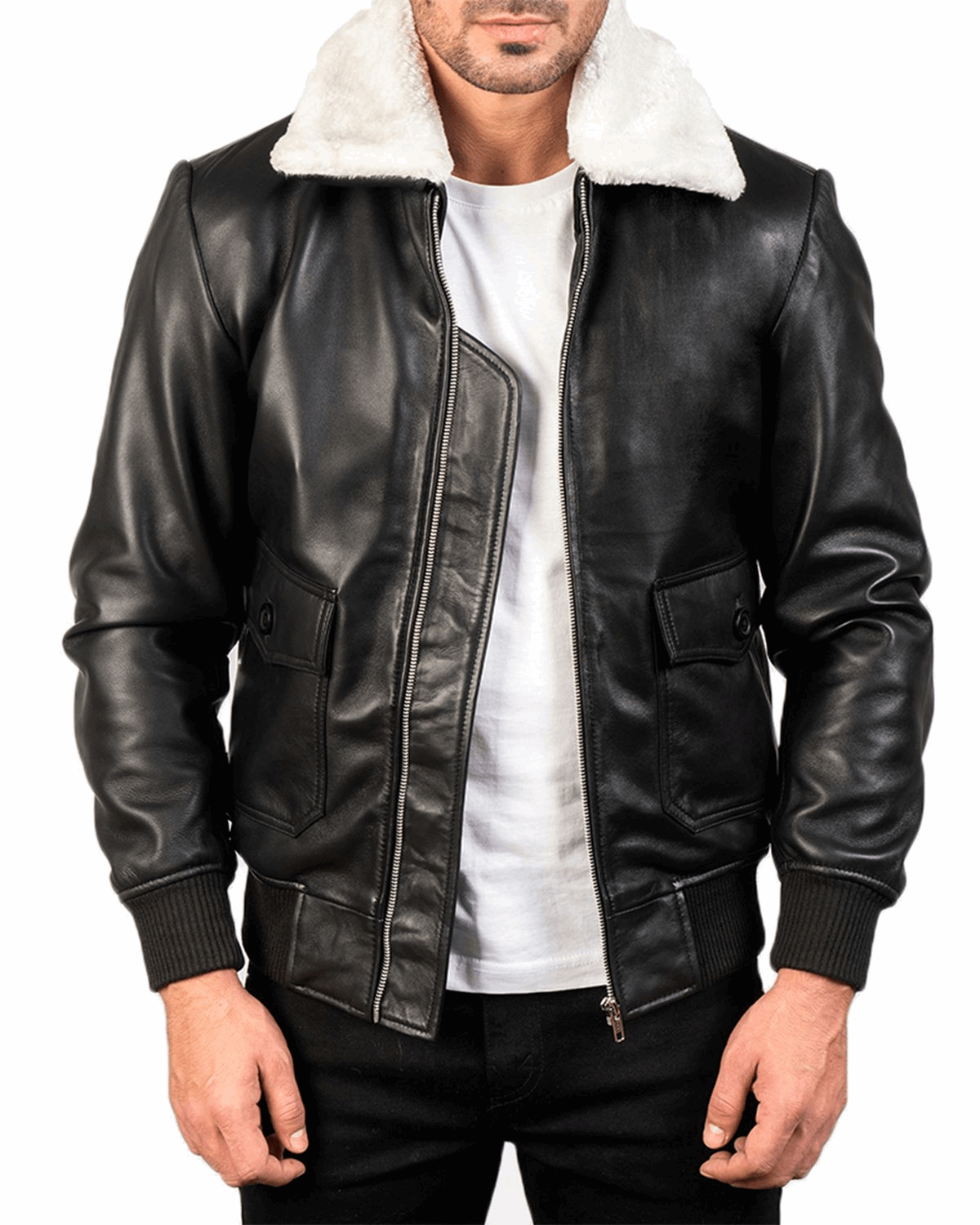 Men's G-1 Bomber Real Sheepskin Leather Jacket