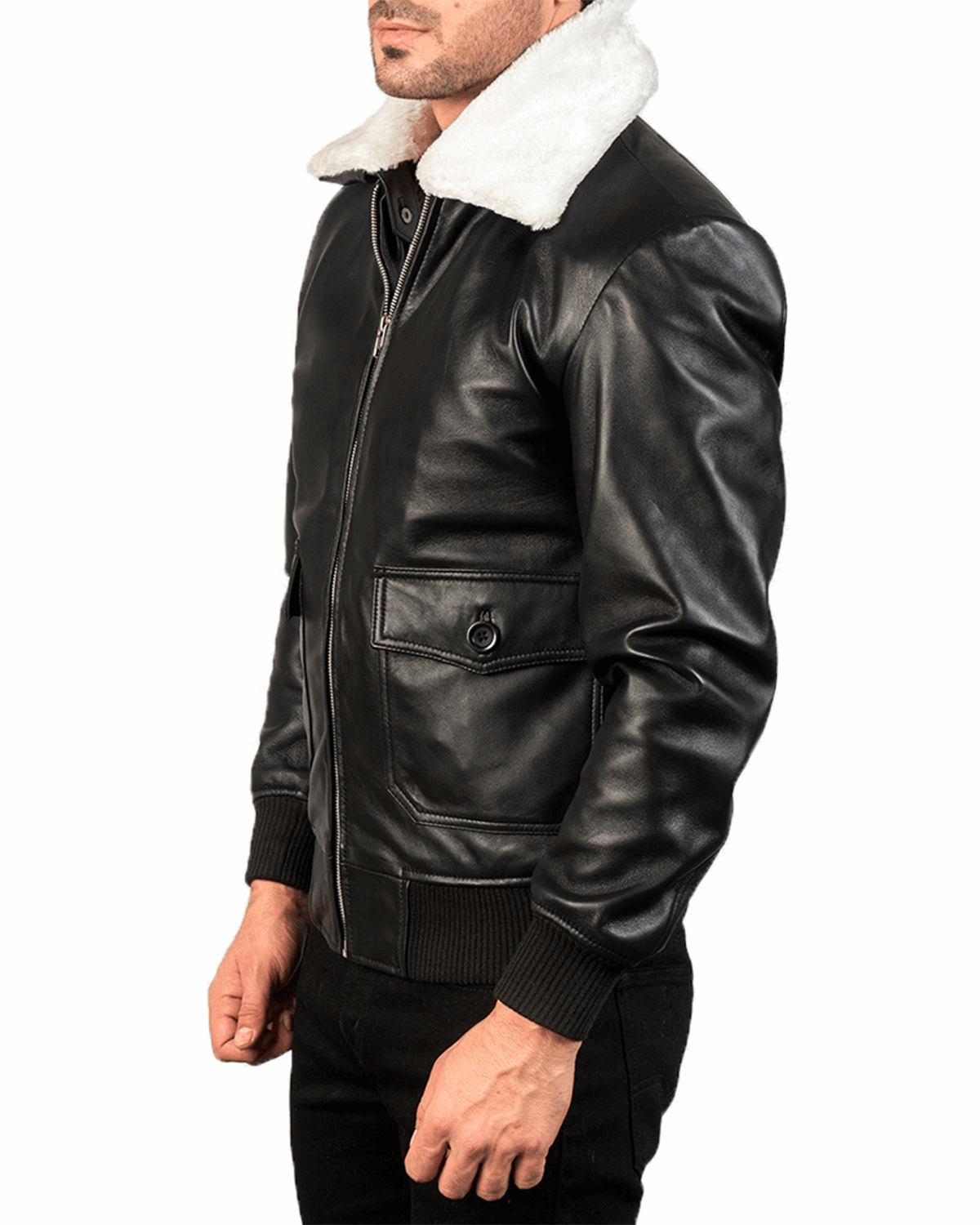 Men's G-1 Bomber Real Sheepskin Leather Jacket