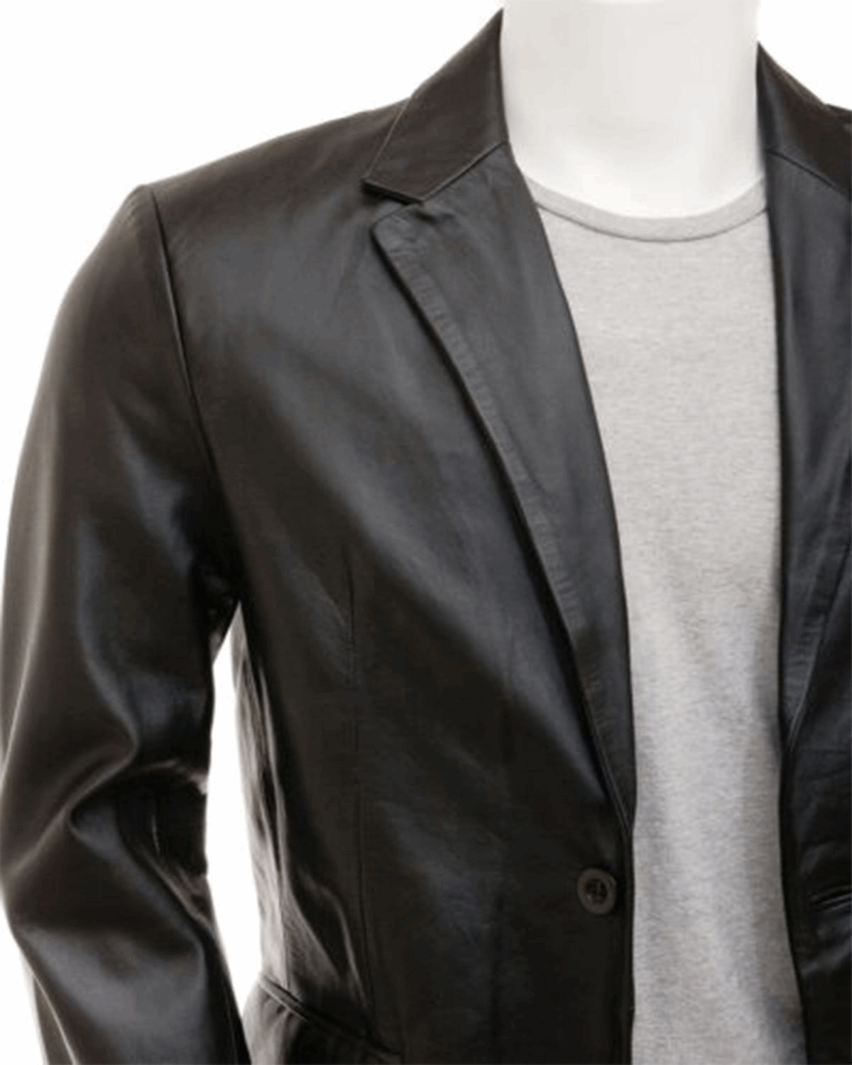 Men's Simple Leather Blazer