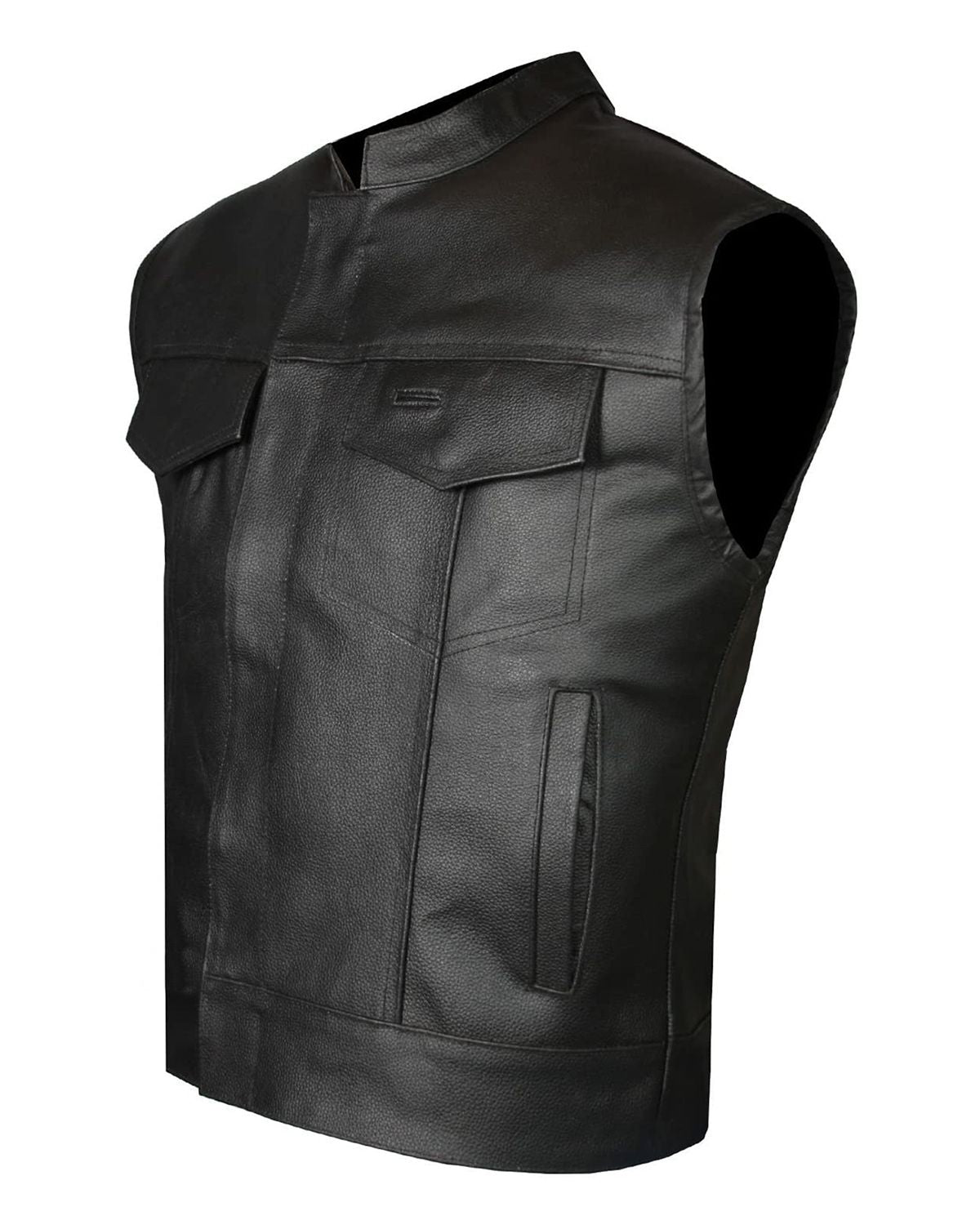 Men's Biker Club Style Leather Vest