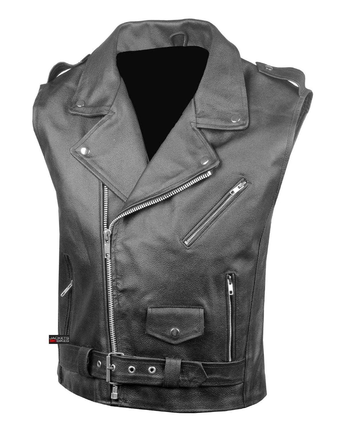 Men's Classic Leather Vest For Biker