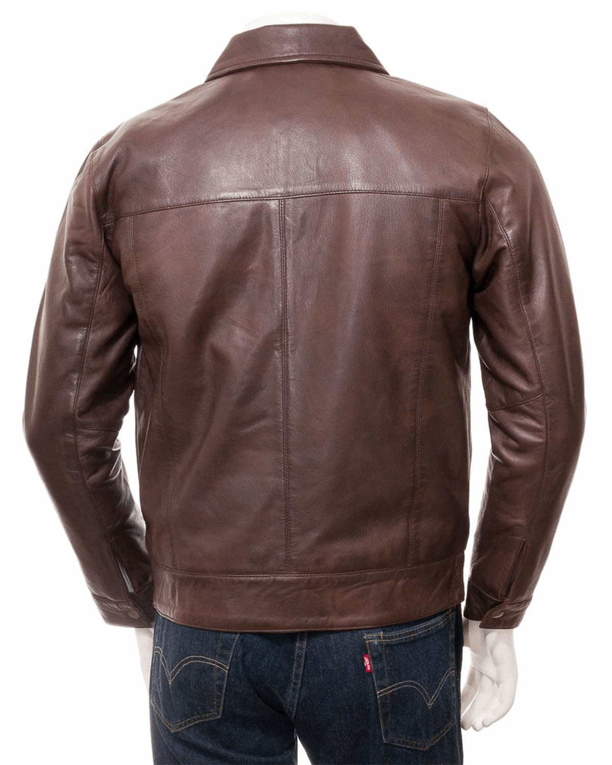 Men's Harrington Style Real Sheepskin Leather Jacket