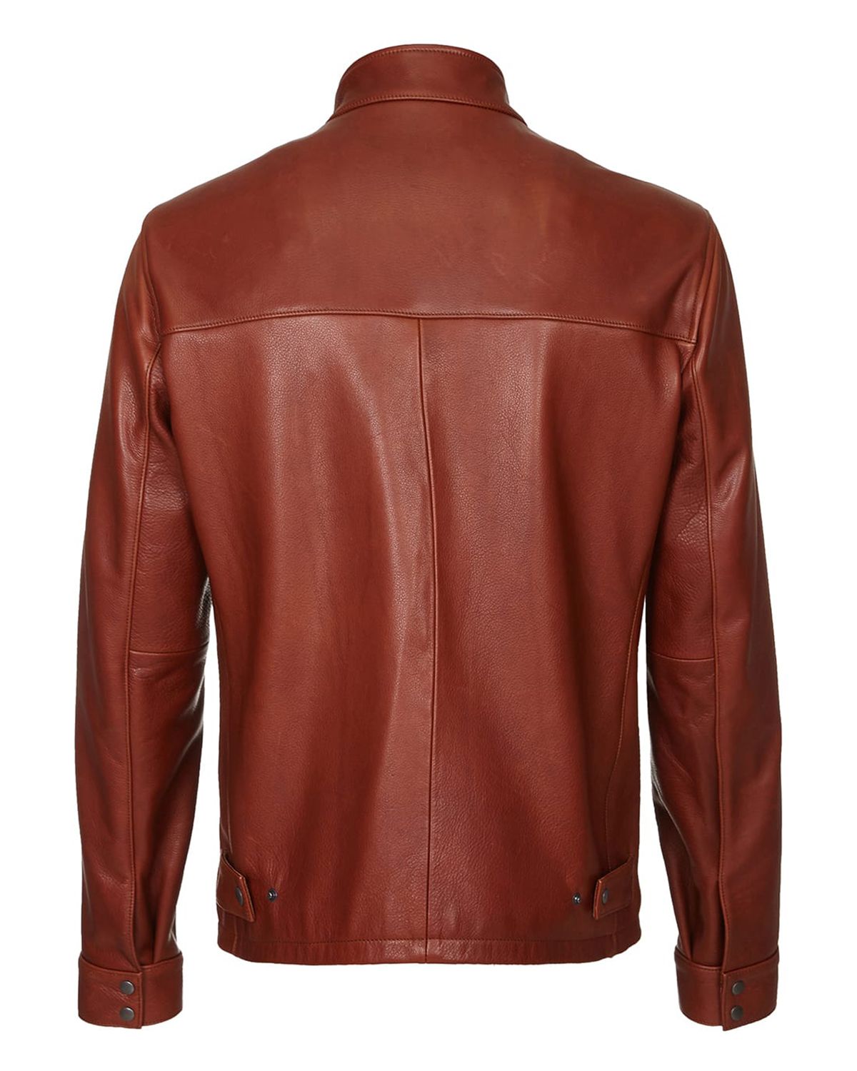 Men's Dark Brown Plain Biker Cafe Racer Jacket