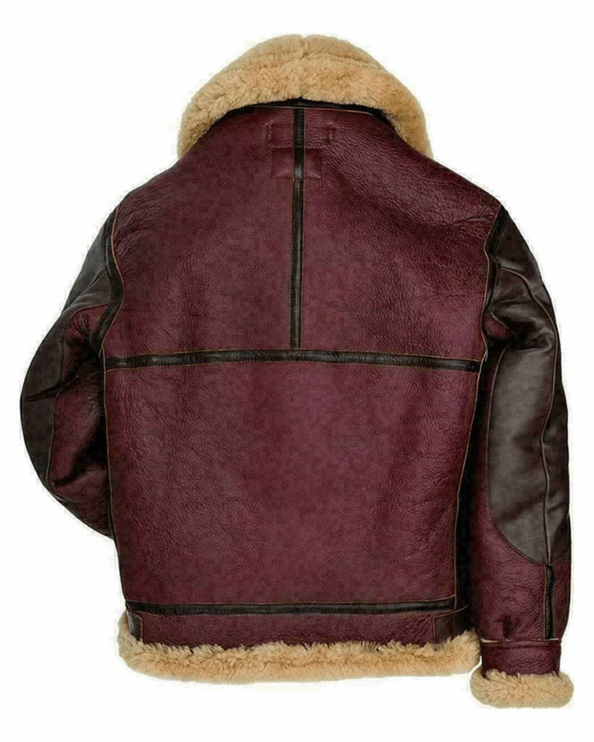 Maroon leather jacket back