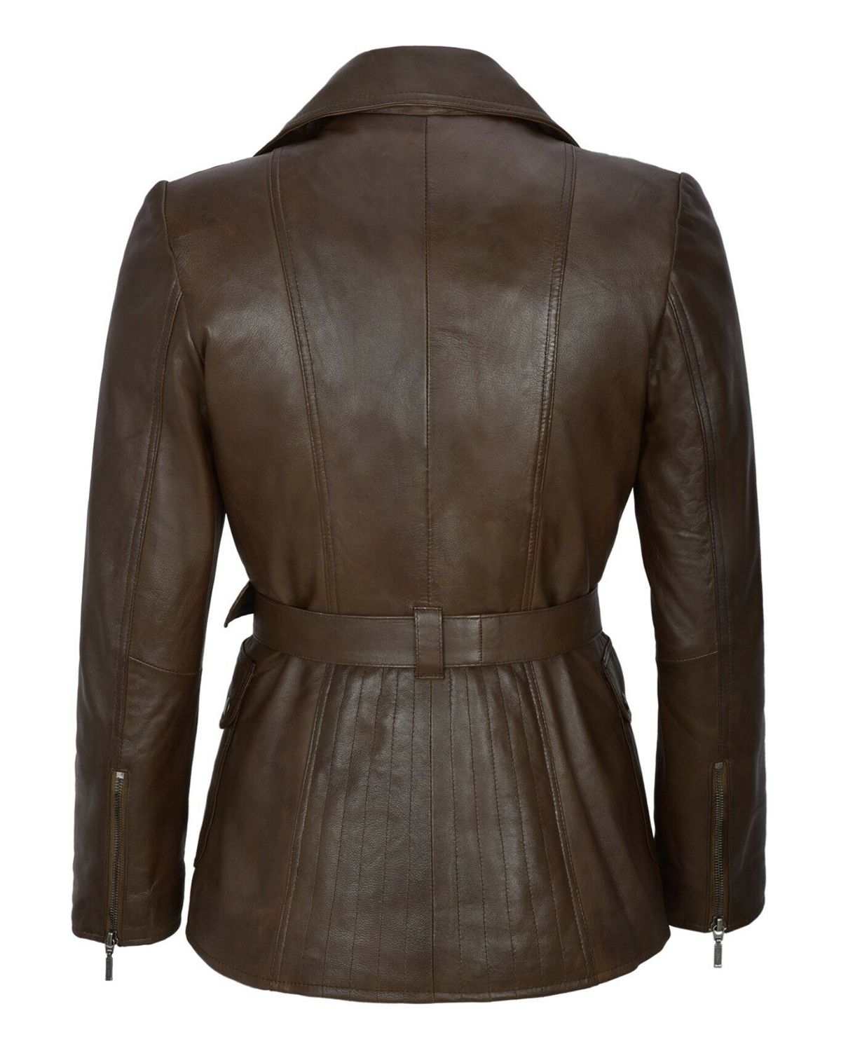 Women's Classic Mid Length Brown Trench Coat