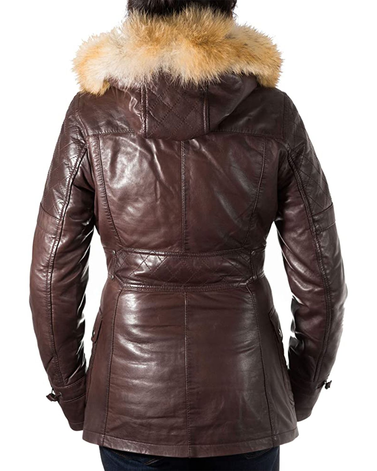 Women's Detachable Hooded Fur Collar Duffle Coat