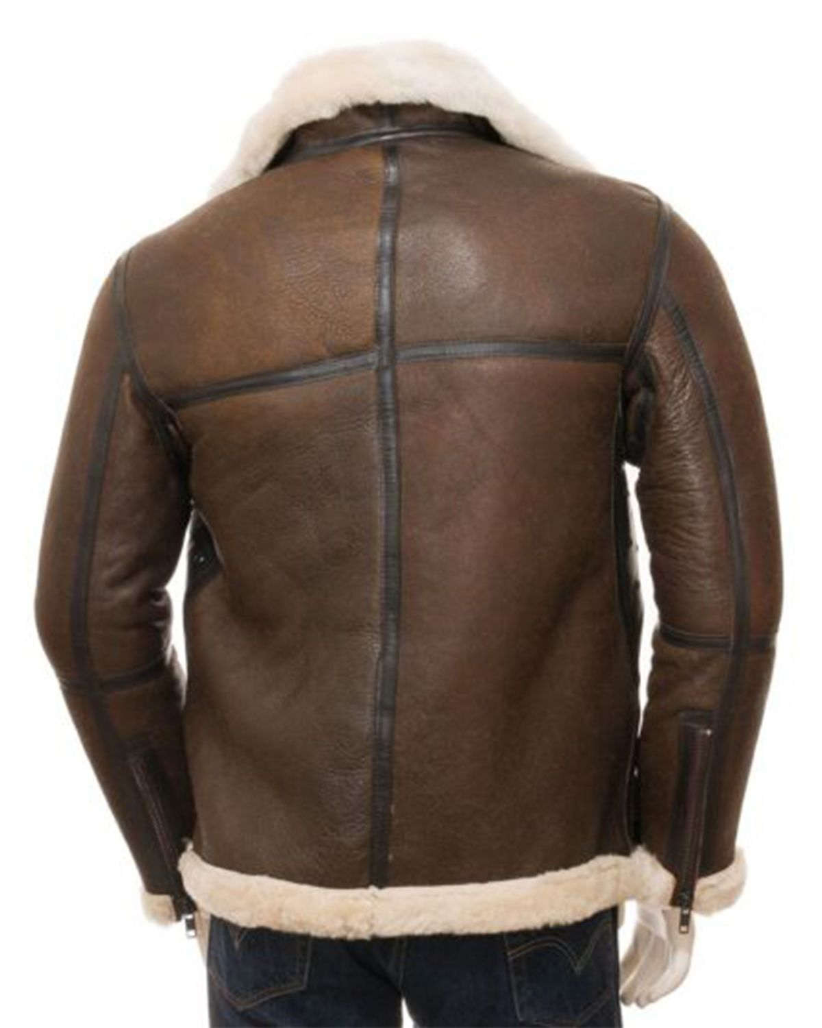 Brown Men's Aviator Real Leather Jacket