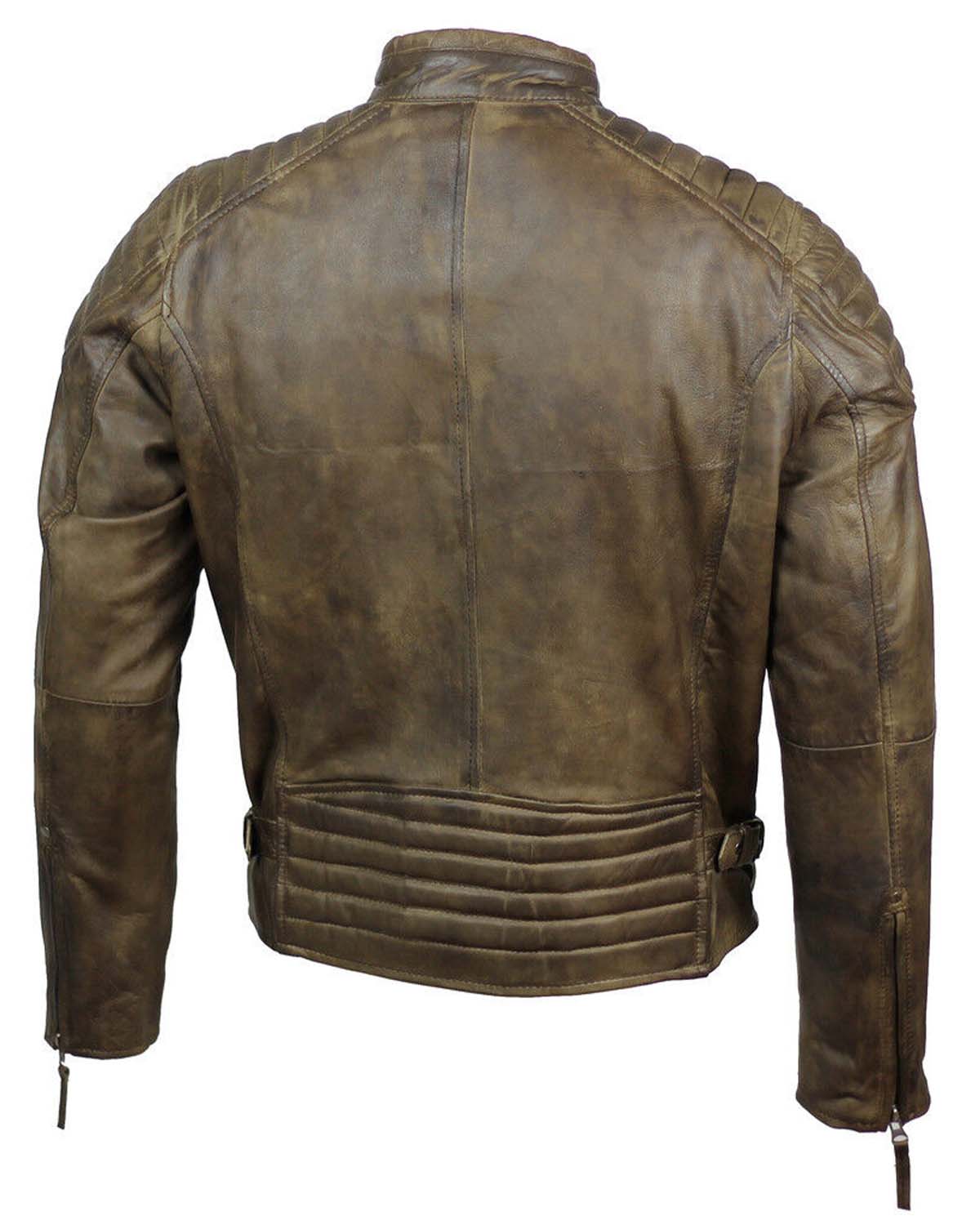 Mens Antique Urban Washed Brown Motorcycle Jacket