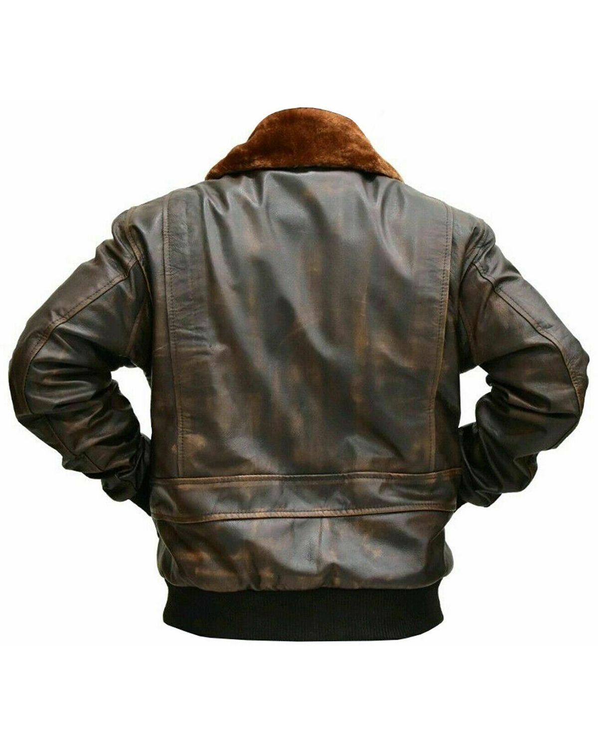 Men's Distressed Brown G1 Aviator A2 Bomber Leather Jacket