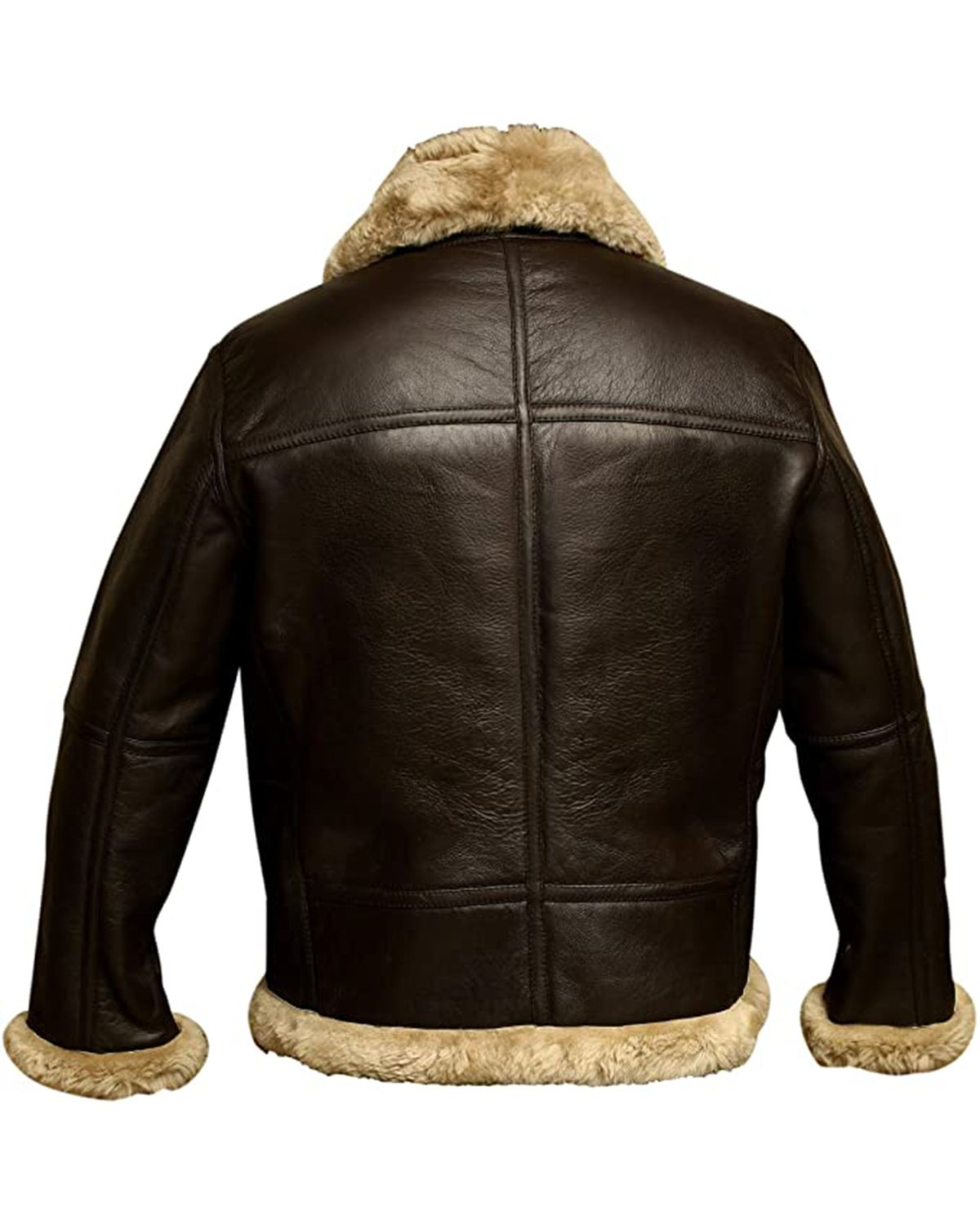 Men's RAF Aviator Brown B3 Bomber Genuine Sheepskin Leather Jacket