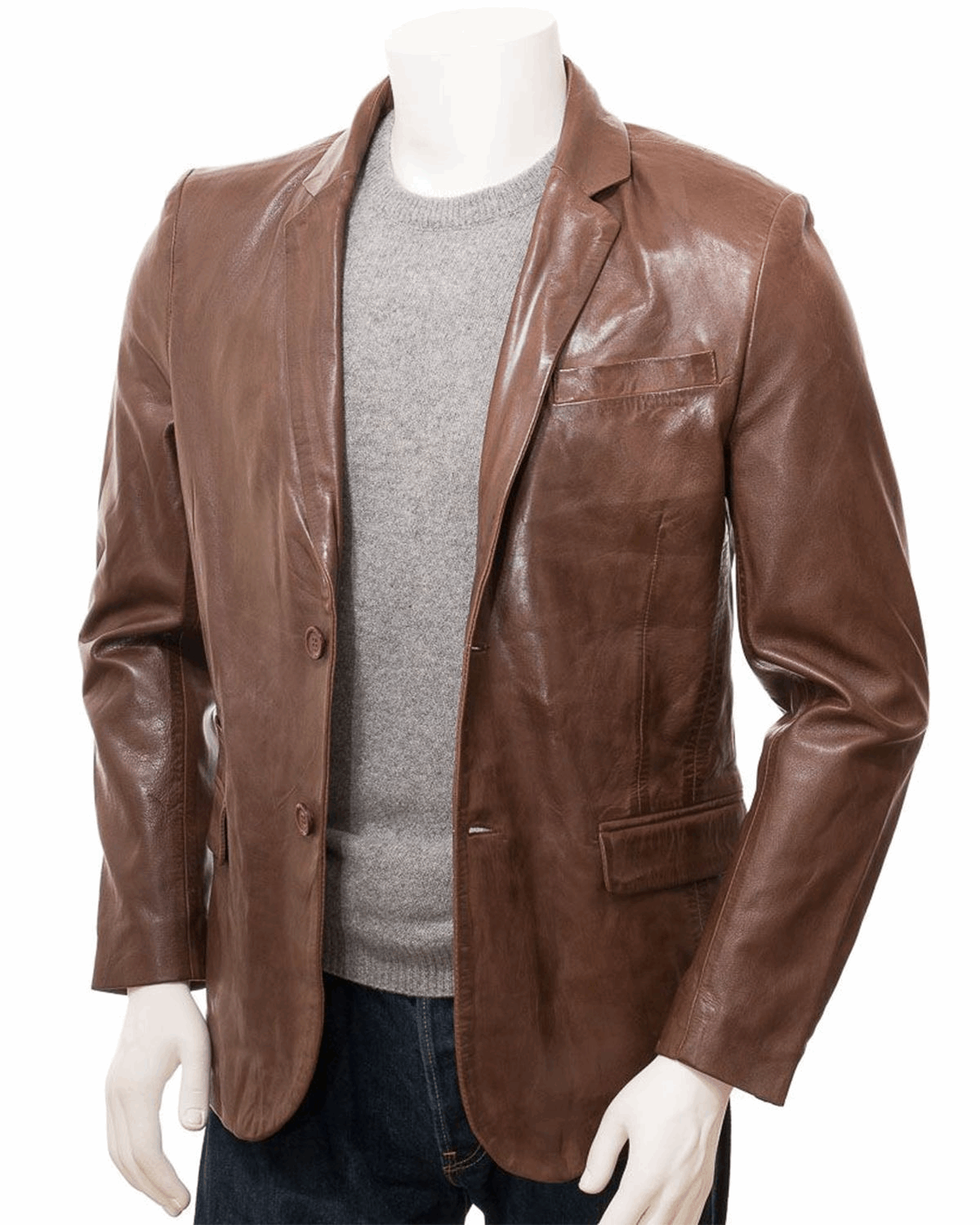 Men's Simple Leather Blazer