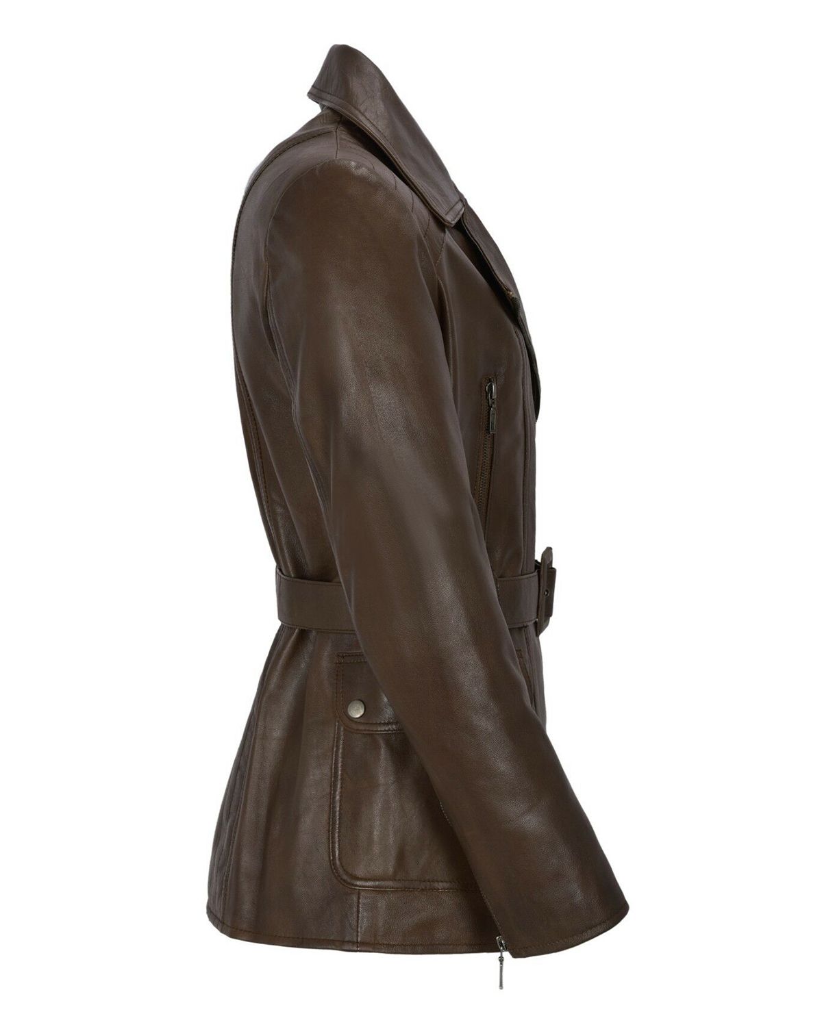 Women's Classic Mid Length Brown Trench Coat