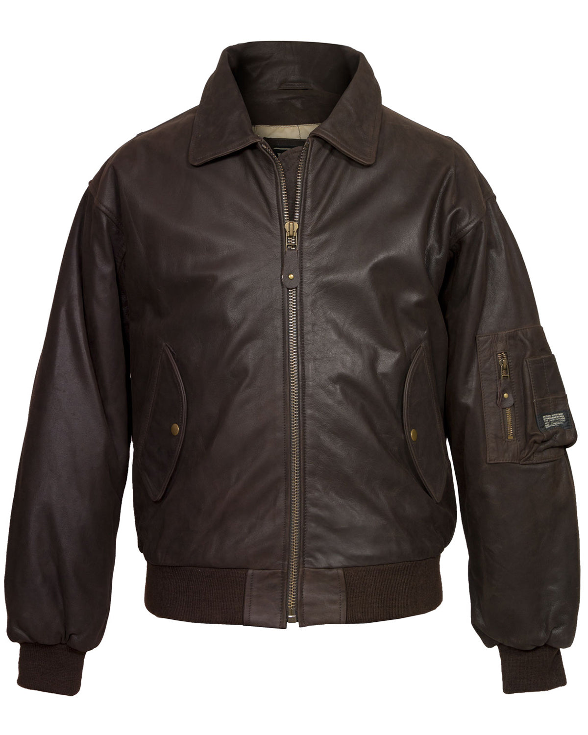 Mens A-2 Brown Leather Bomber Jacket