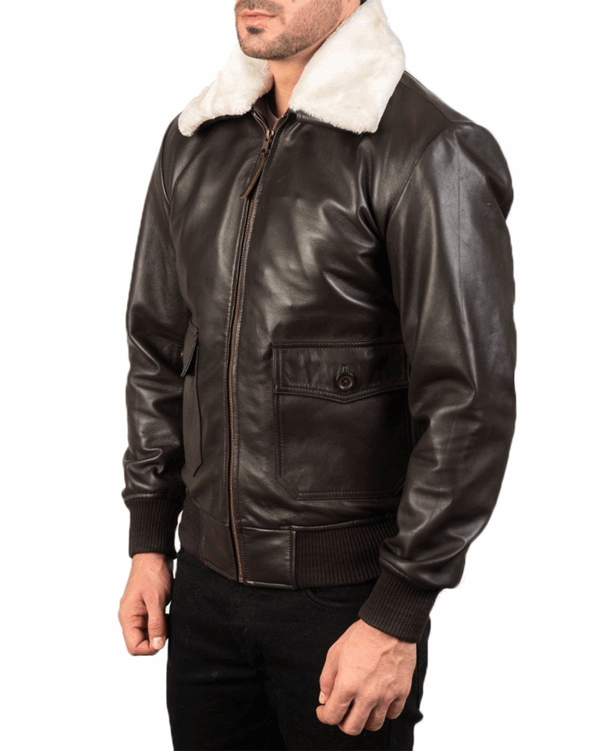 Men's G-1 Bomber Real Sheepskin Leather Jacket