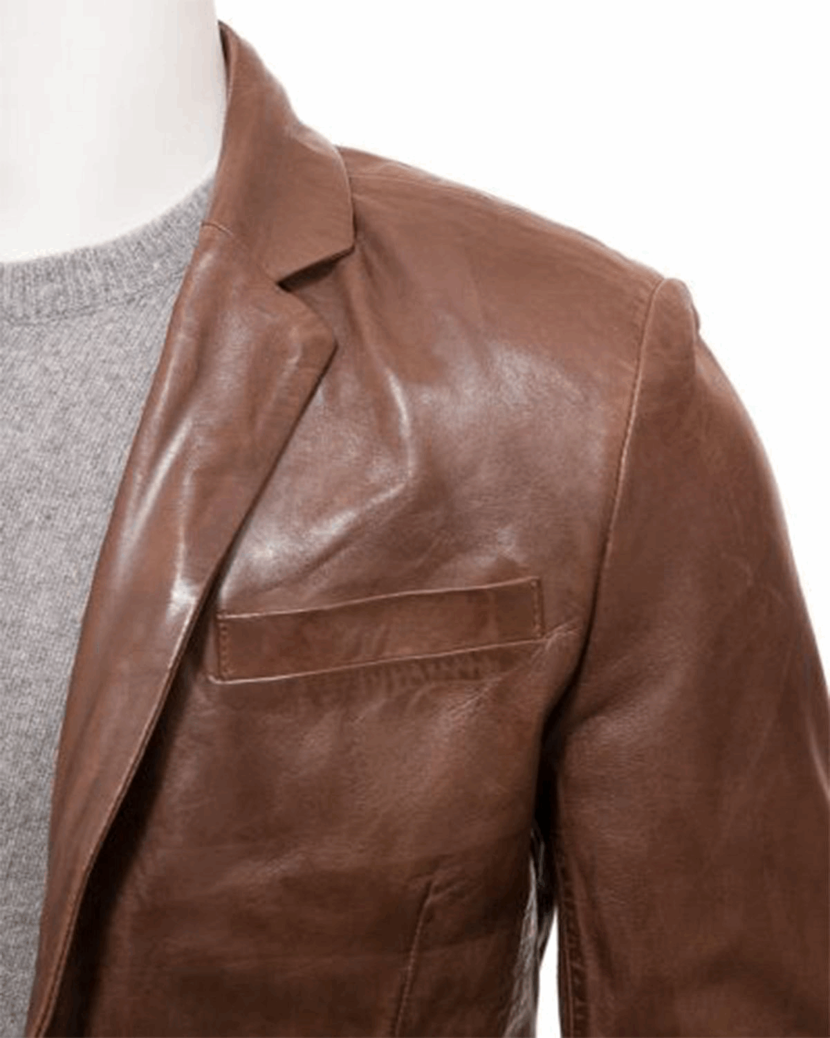 Men's Simple Leather Blazer