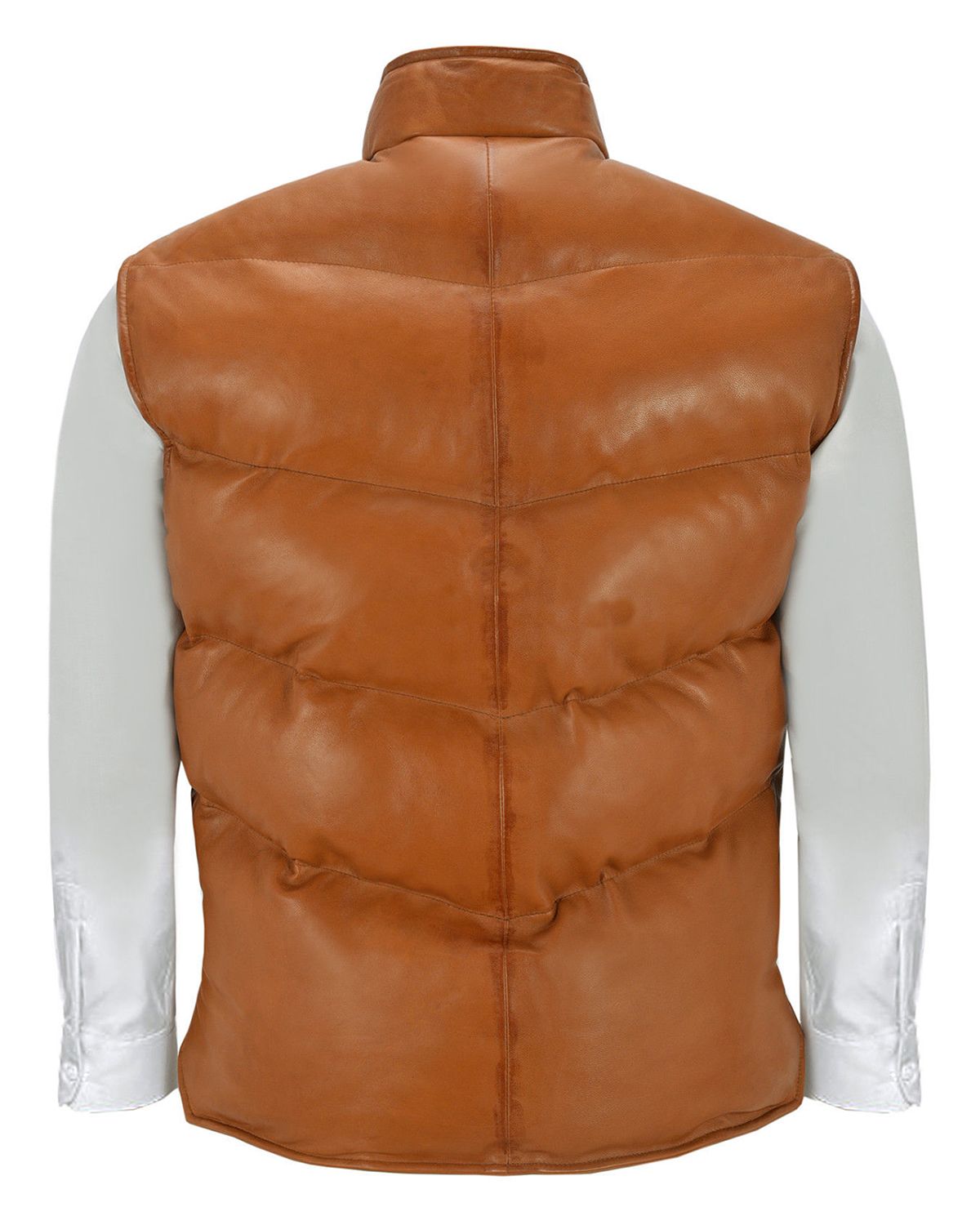 Men's Puffer Padded Style Leather Vest