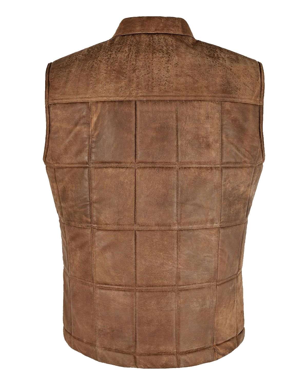 Men's Vintage Brown Body Warmer Leather Vest