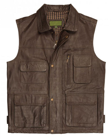 Mens Alf Brown Leather Vest