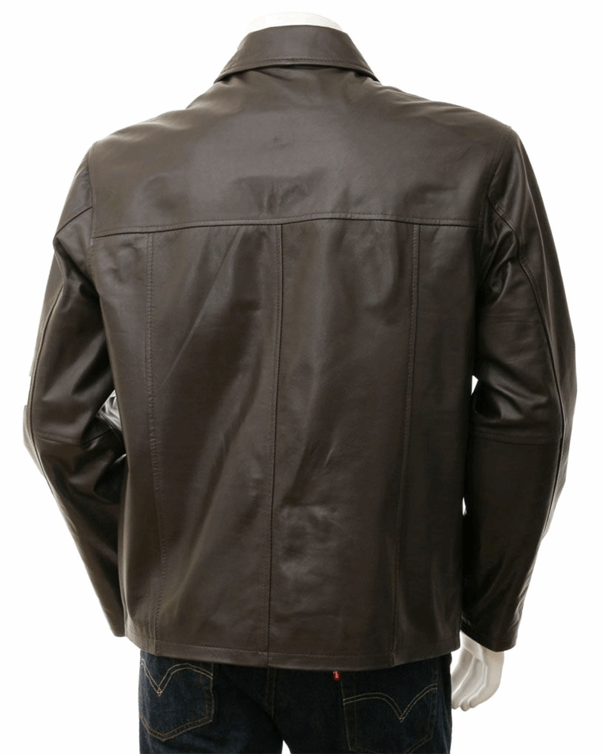 Men's Harrington Style Real Sheepskin Leather Jacket