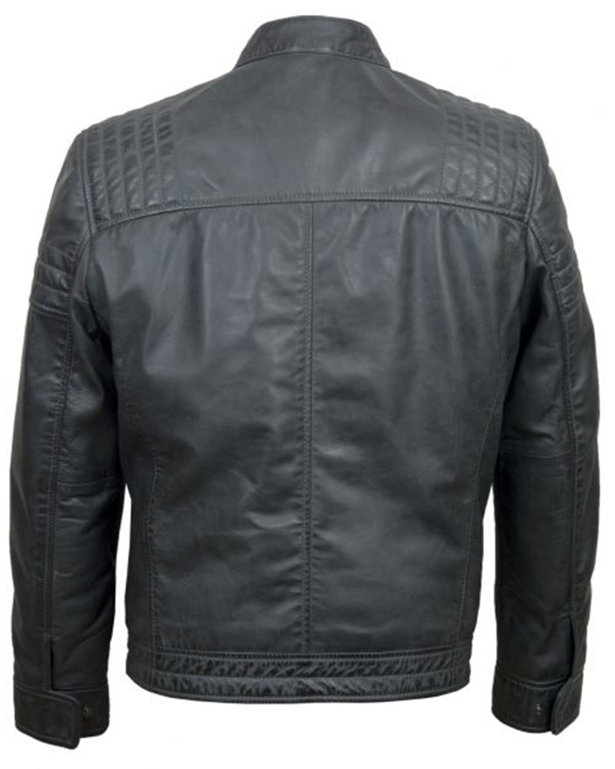 Mens Grey Leather Jacket