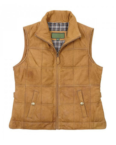 Women’s Tan Brown Stylish Leather Gilet