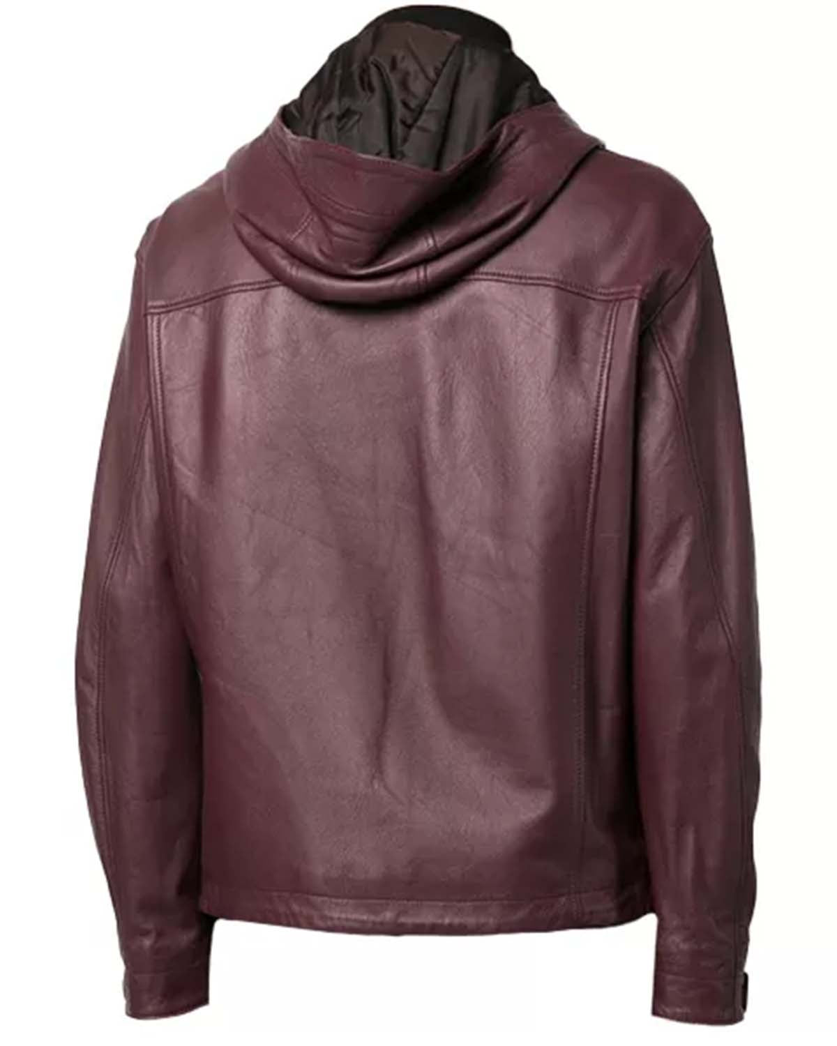 Mens Maroon Zip Up Jacket Hoodie