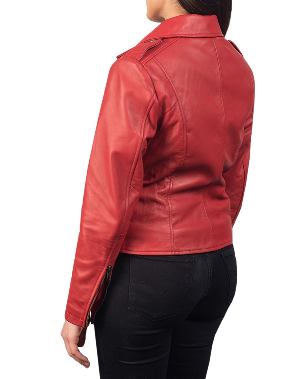 Women's Notch Collar Stylish Biker Leather Jacket