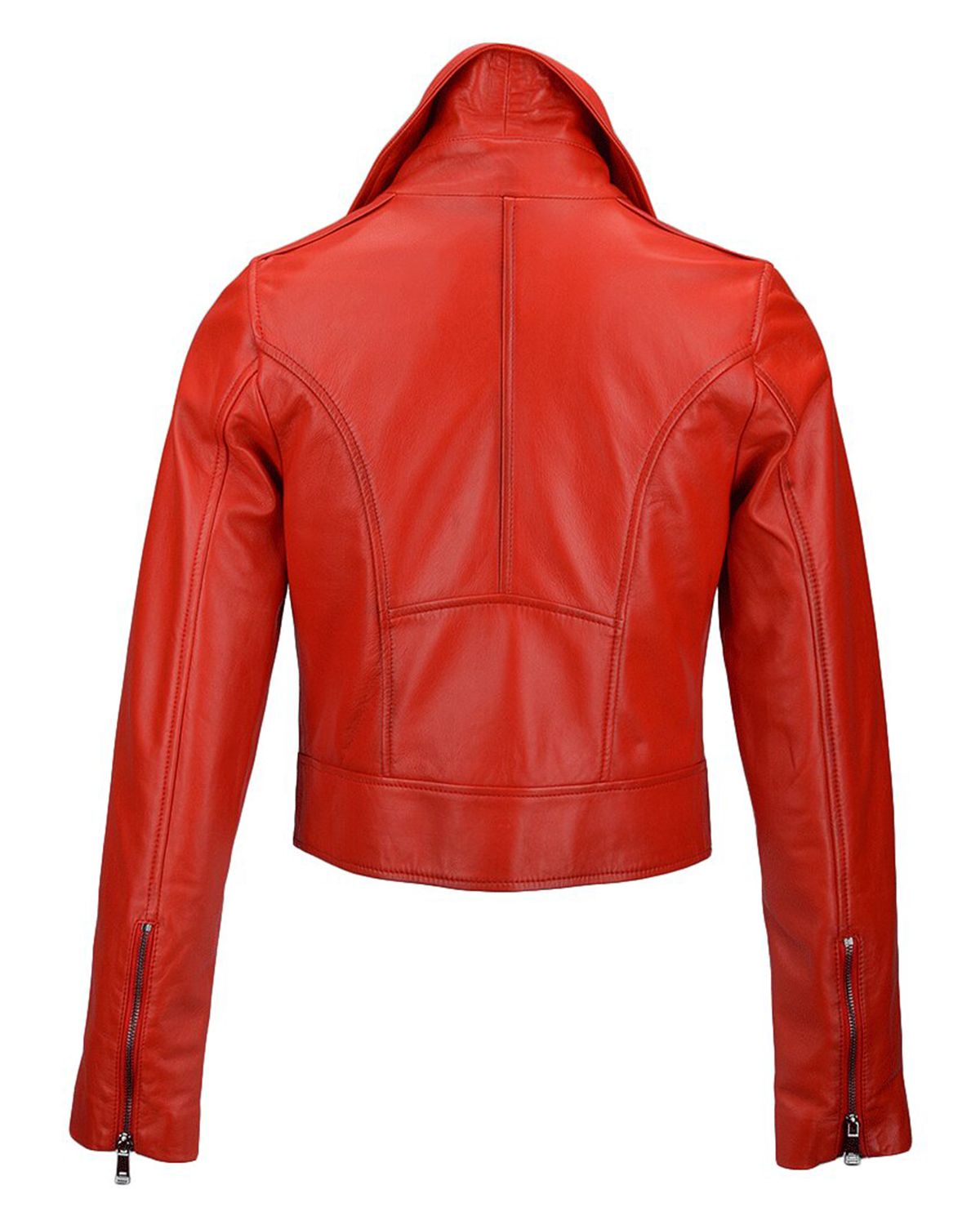 Womens Short Slim Fit Biker Jacket